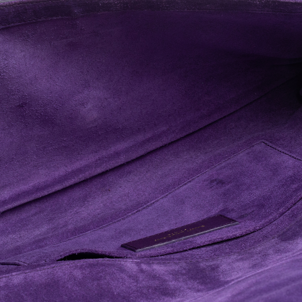 

Saint Laurent Purple Leather Y-Ligne Clutch