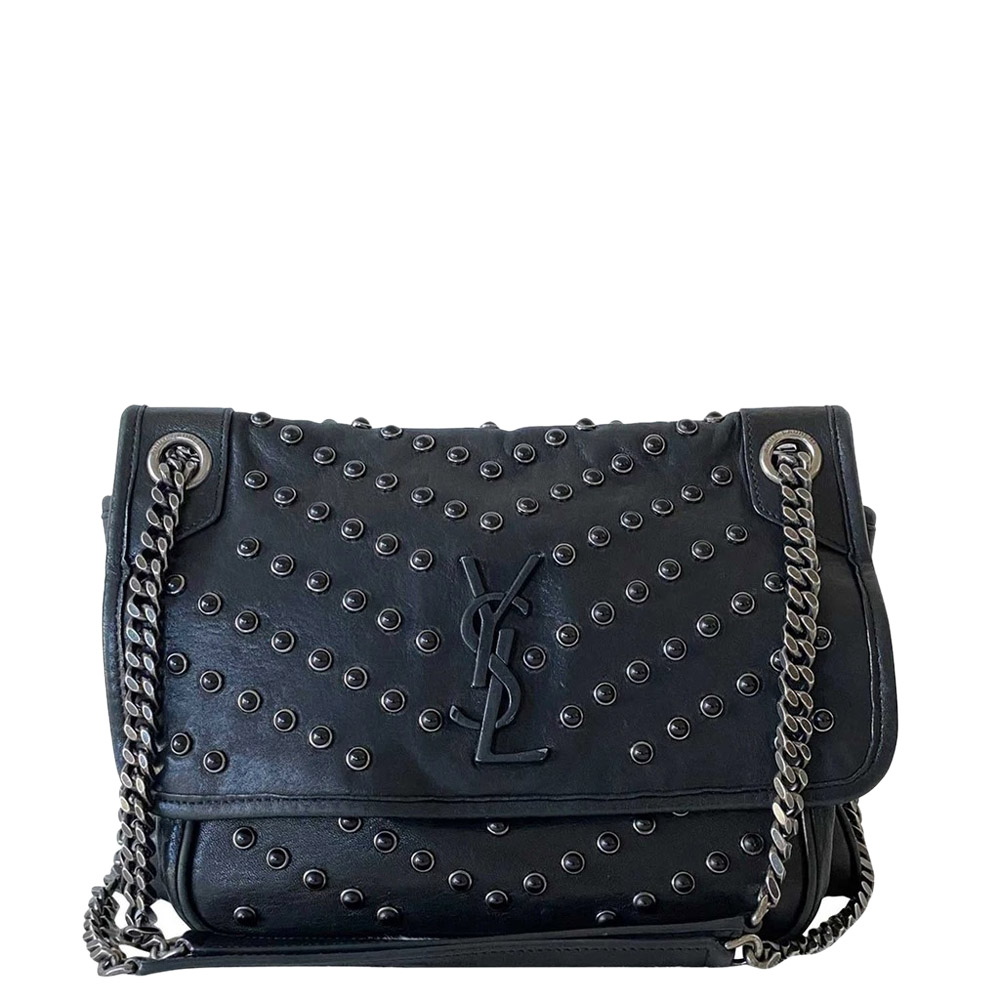 Pre-owned Saint Laurent Black Leather Niki Medium Bag