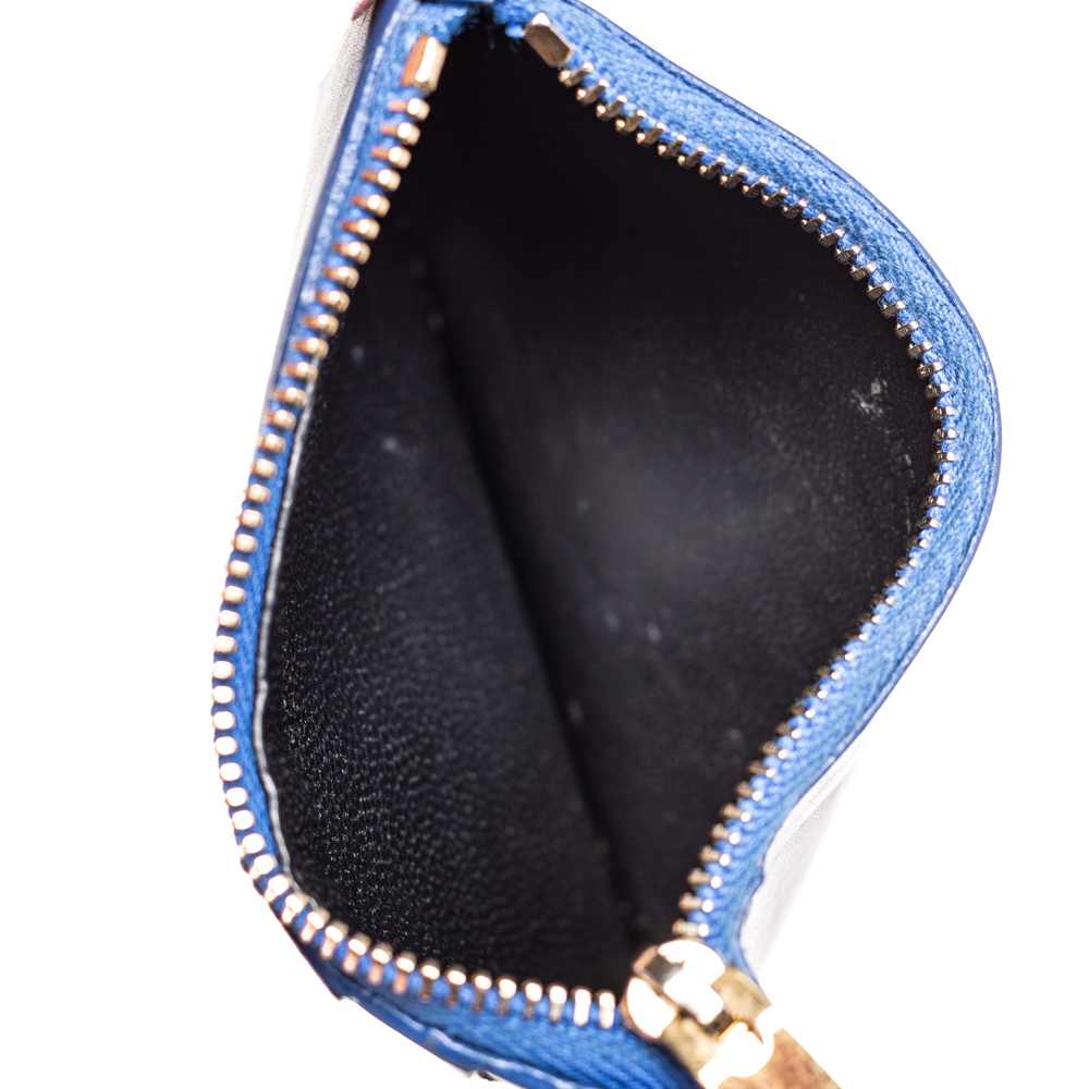 

Saint Laurent Blue Leather Zip Card Holder