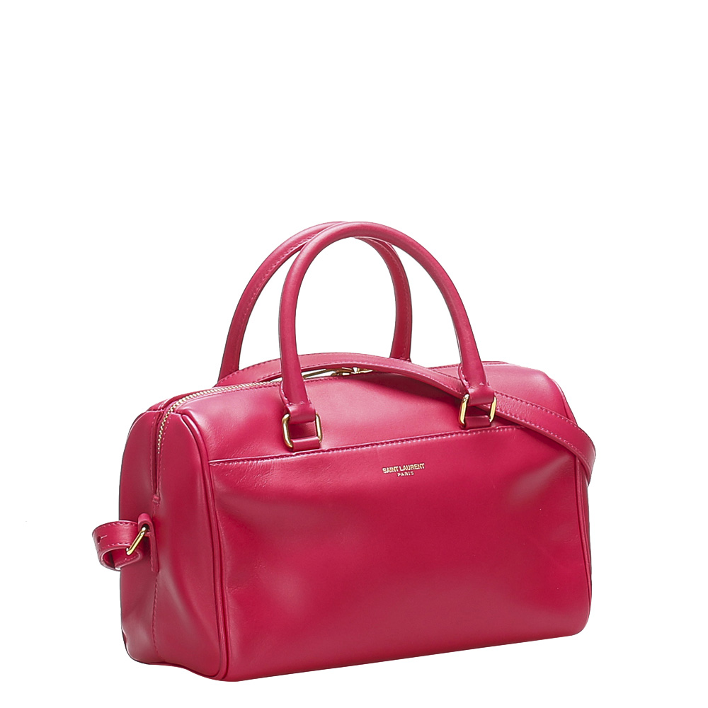 

Saint Laurent Paris Red Leather Classic Baby Duffle Bag