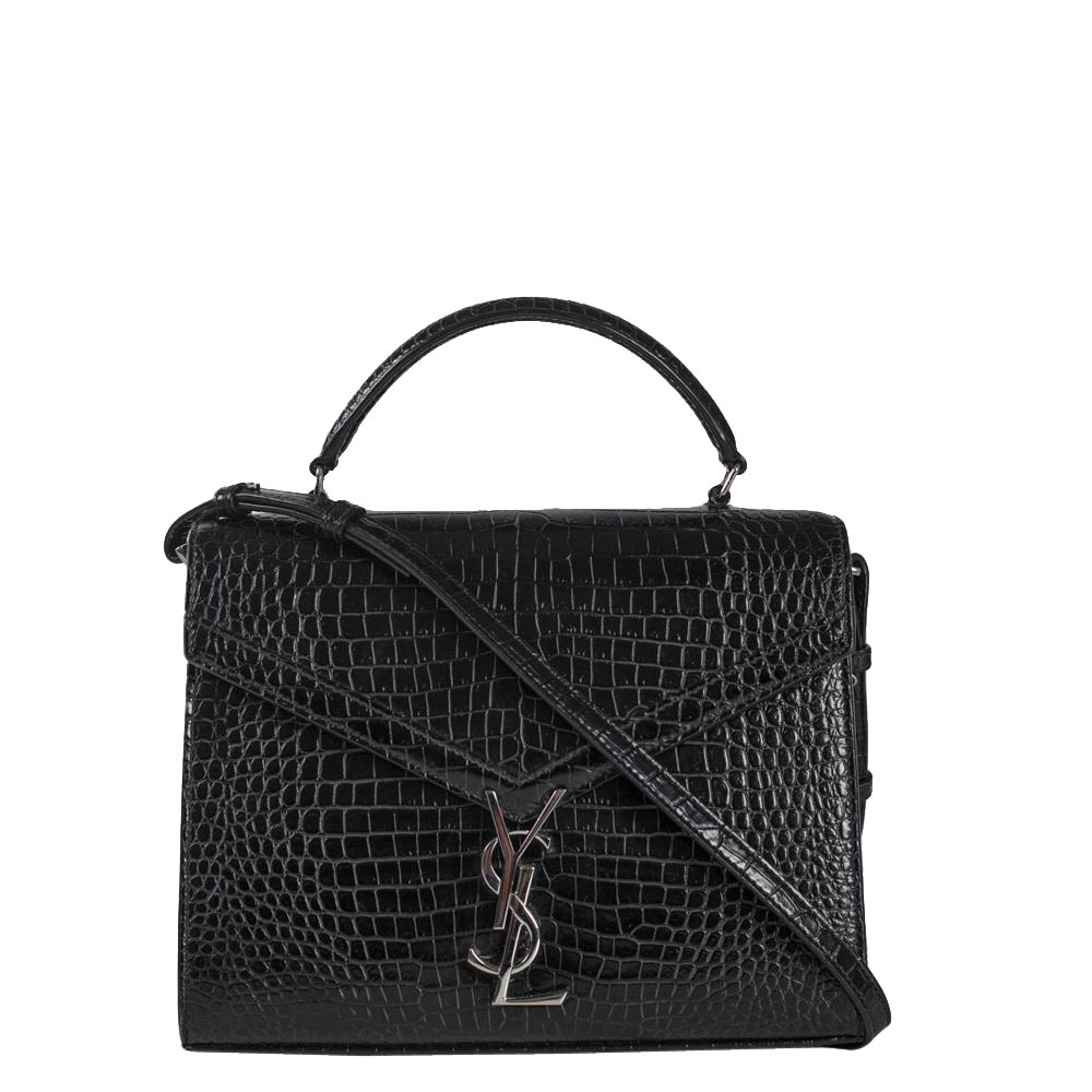 Pre-owned Saint Laurent Black Leather Cassandra Shoulder Bag