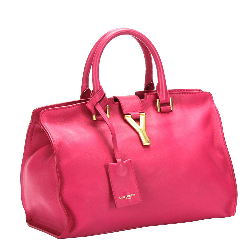 

Saint Laurent Paris Pink Leather Cabas Chyc Bag