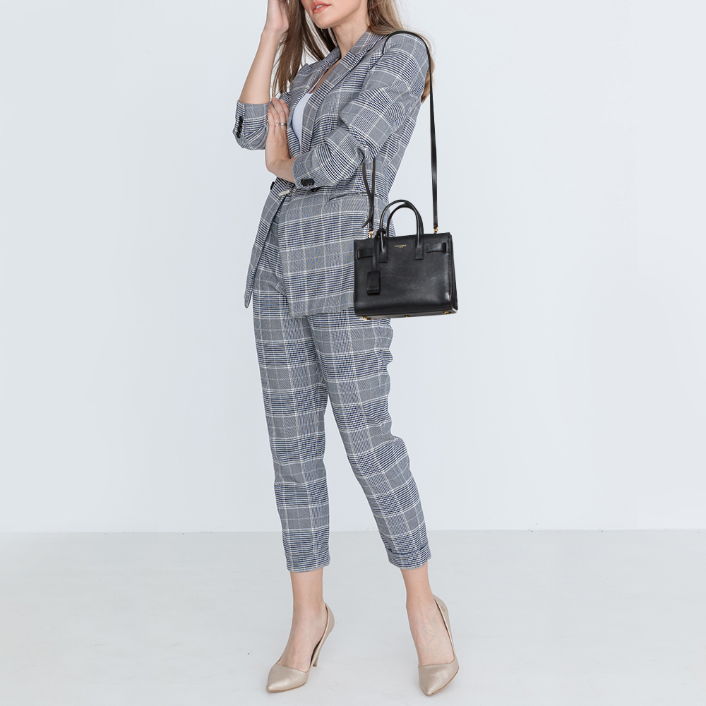 

Saint Laurent Black Leather Nano Classic Sac De Jour Tote