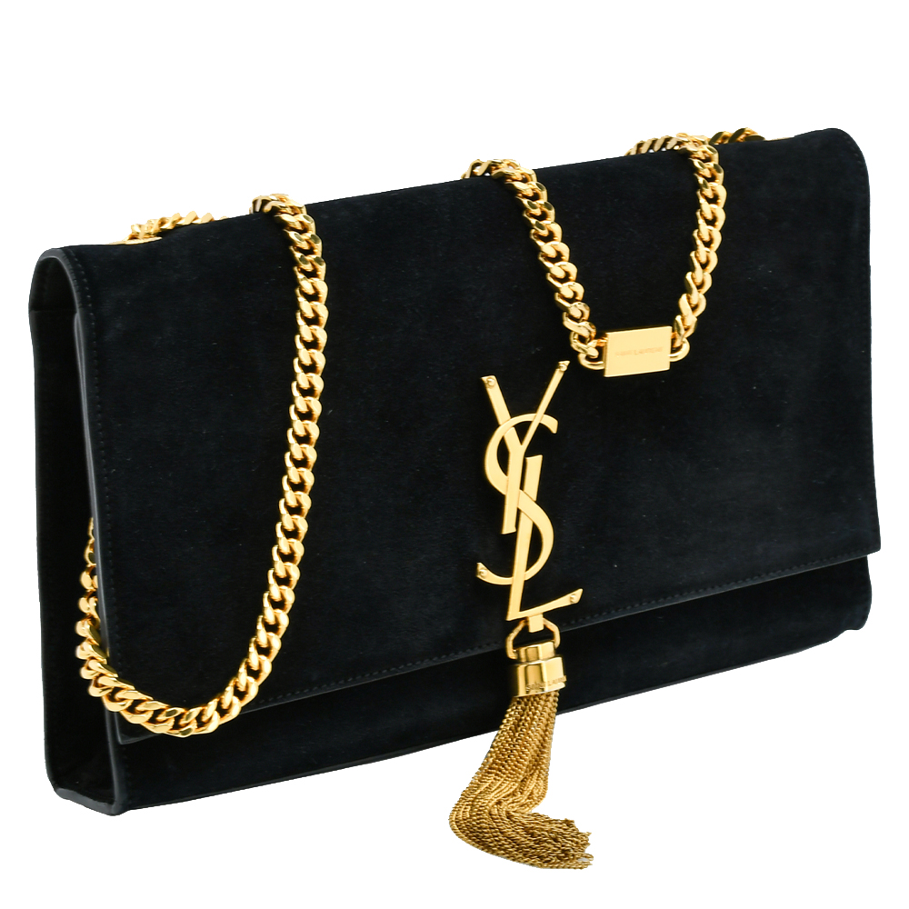 

Saint Laurent Paris Black Suede Kate Tassel Bag