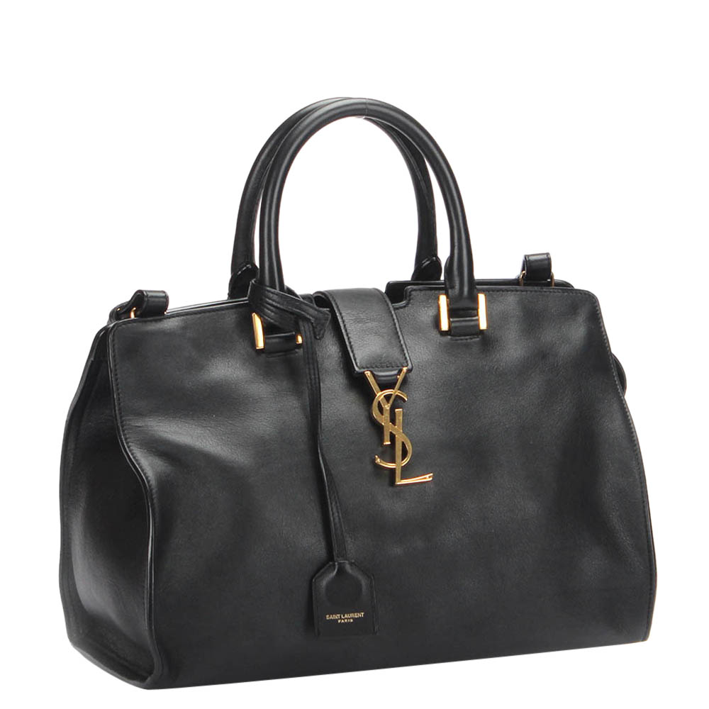 

Saint Laurent Paris Black Leather Downtown Cabas Bag