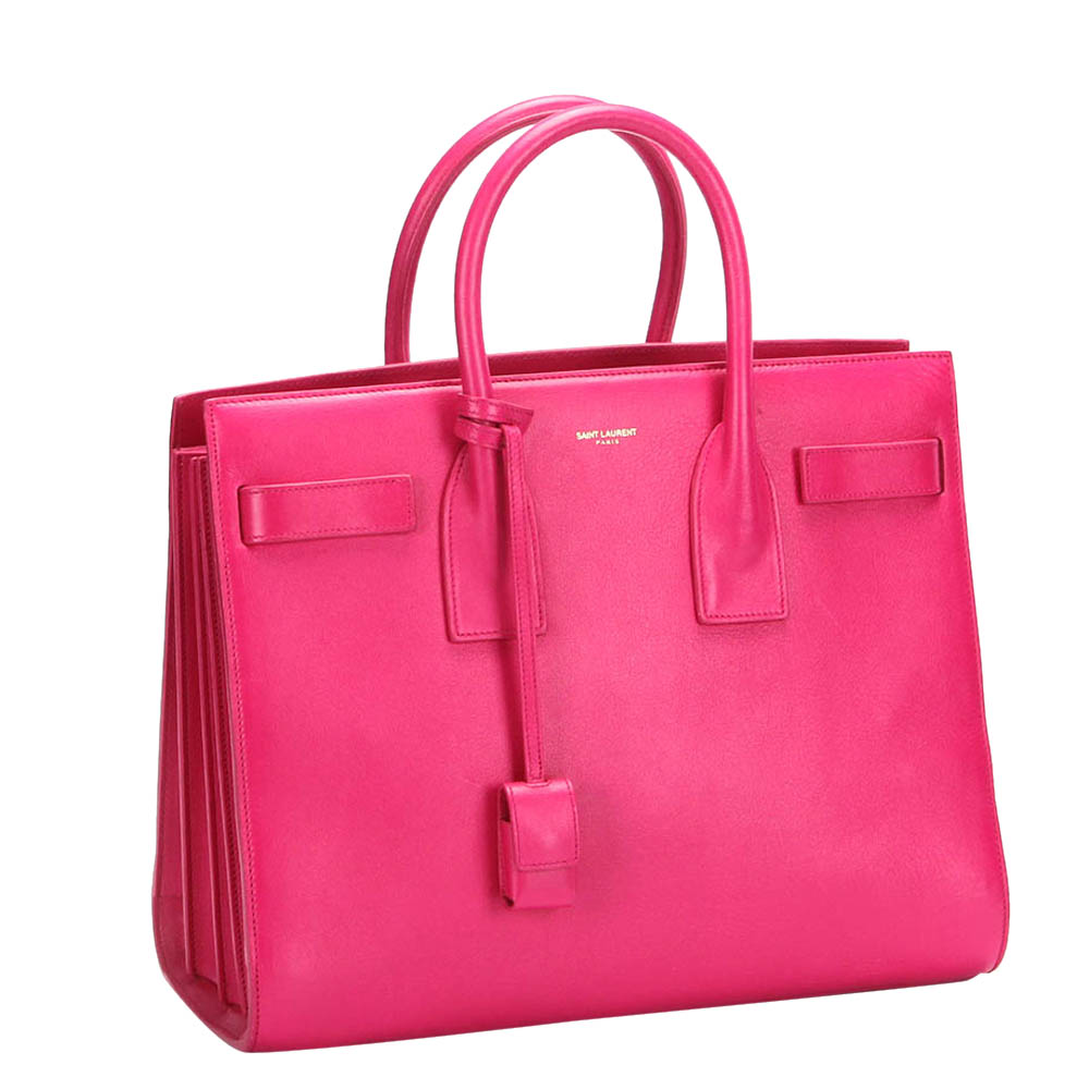 

Saint Laurent Paris Pink Leather  Sac de Jour Shoulder Bag