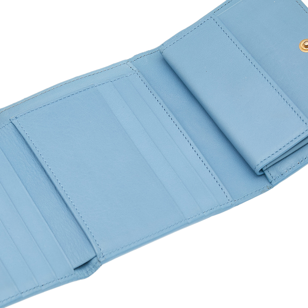 

Saint Laurent Light Blue Leather Chyc Compact Wallet