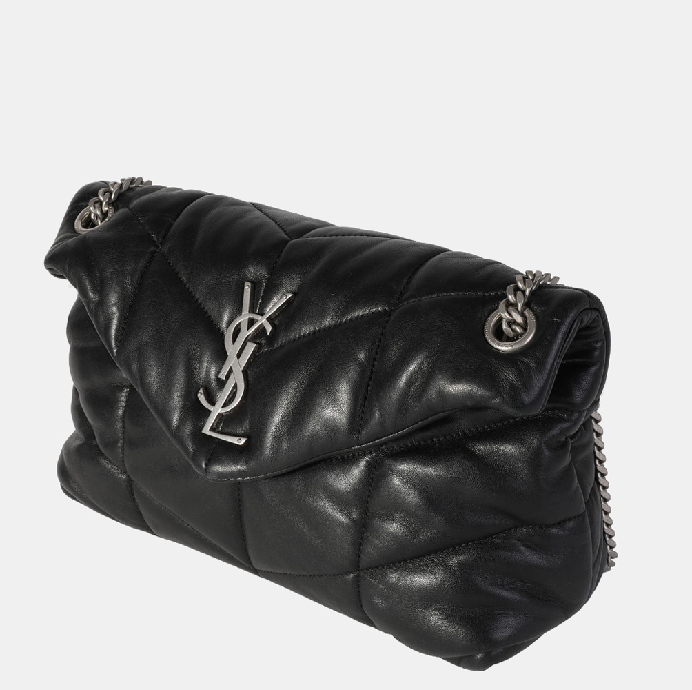 

Saint Laurent Black Quilted Lambskin Leather Small Loulou Puffer Shoulder Bag