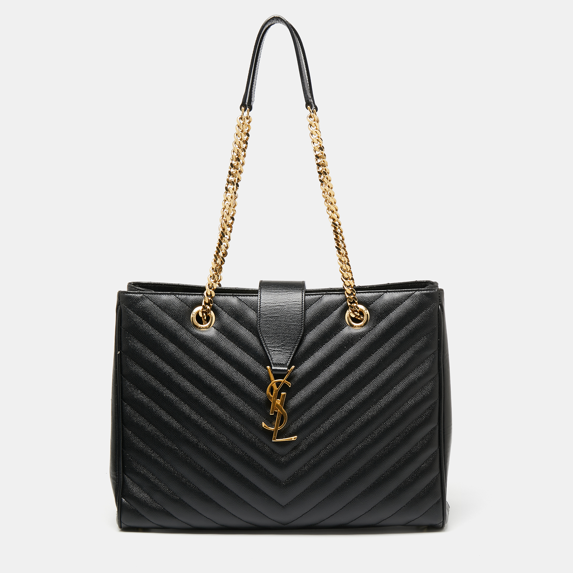 ysl black chevron bag