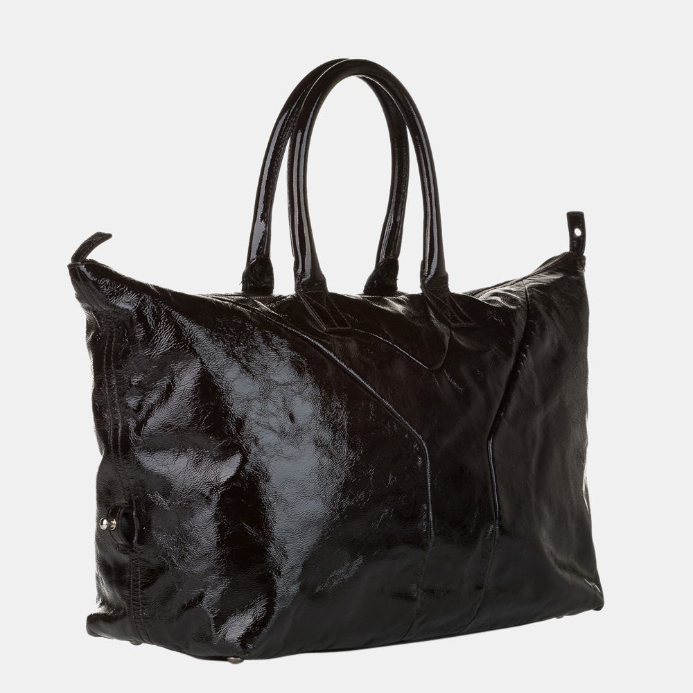 

Saint Laurent Paris Brown Easy Y Patent Leather Tote Bag