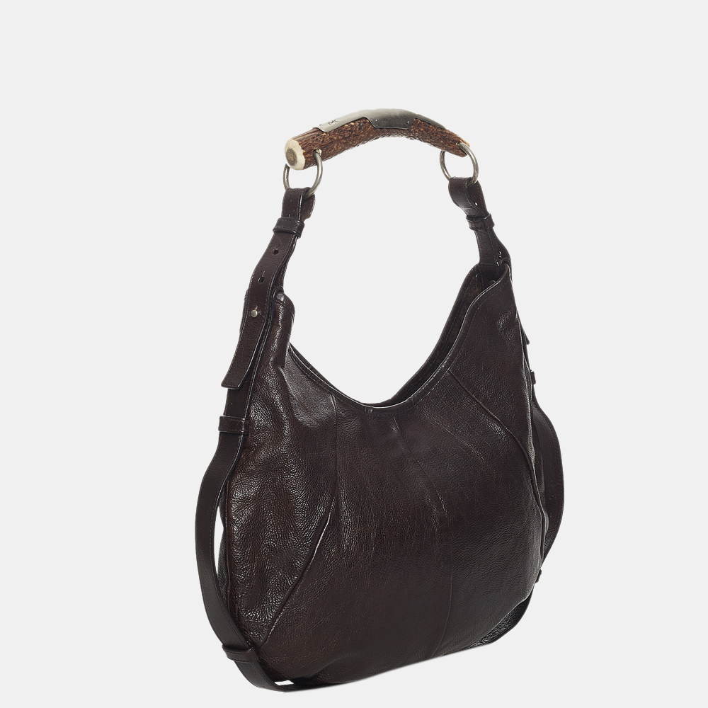 

Saint Laurent Paris Brown Mombasa Leather Shoulder Bag