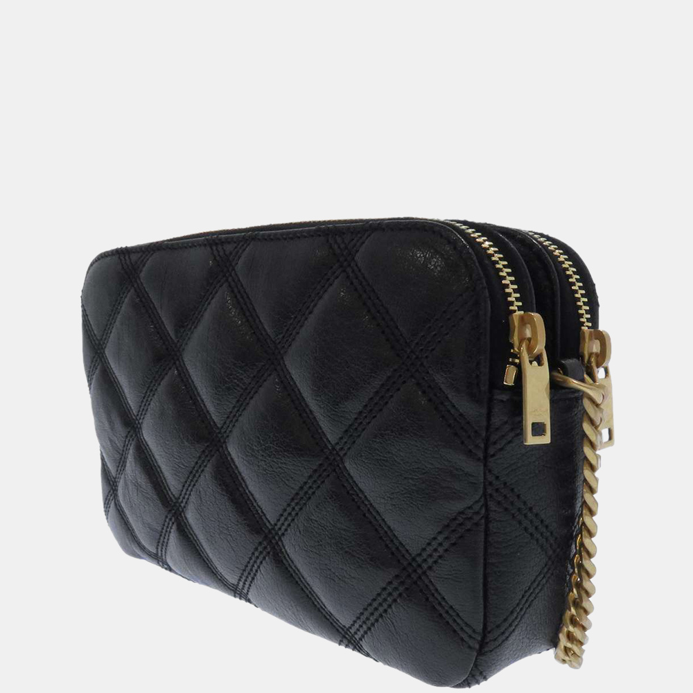 

Yves Saint Laurent Black Quilted Leather Becky Double Zip Chain Shoulder Bag