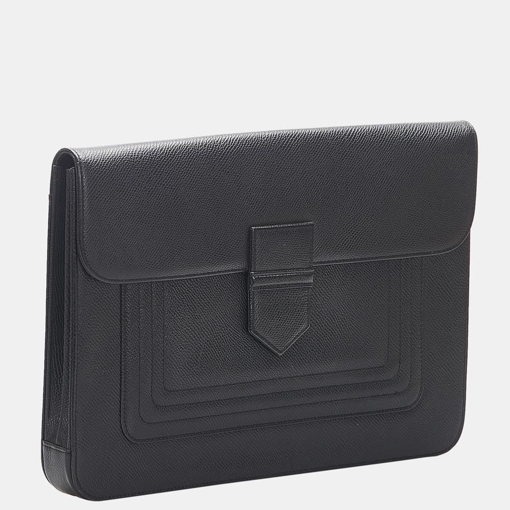 

Saint Laurent Paris Black Leather Clutch Bag
