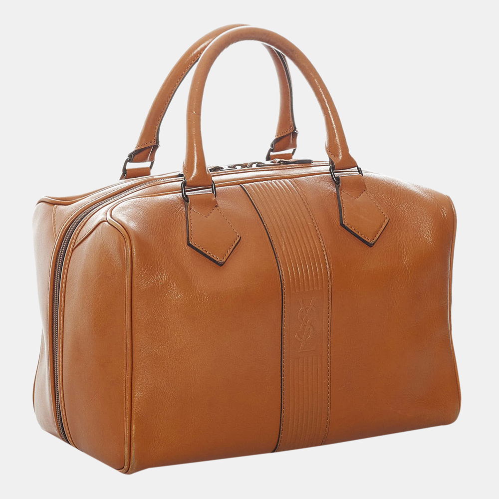 

Saint Laurent Paris Brown Leather Boston Bag