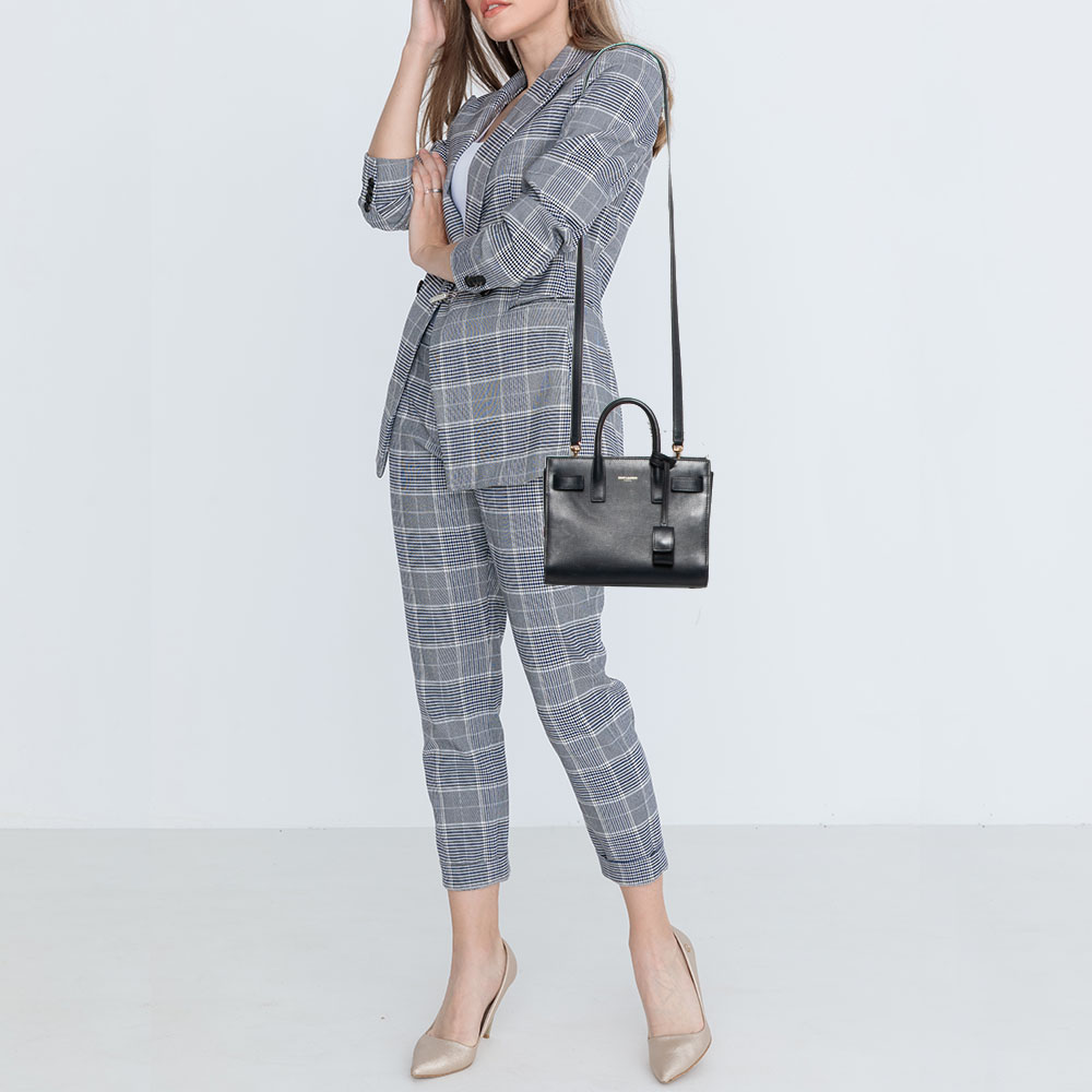 

Saint Laurent Black Leather Nano Classic Sac De Jour Tote