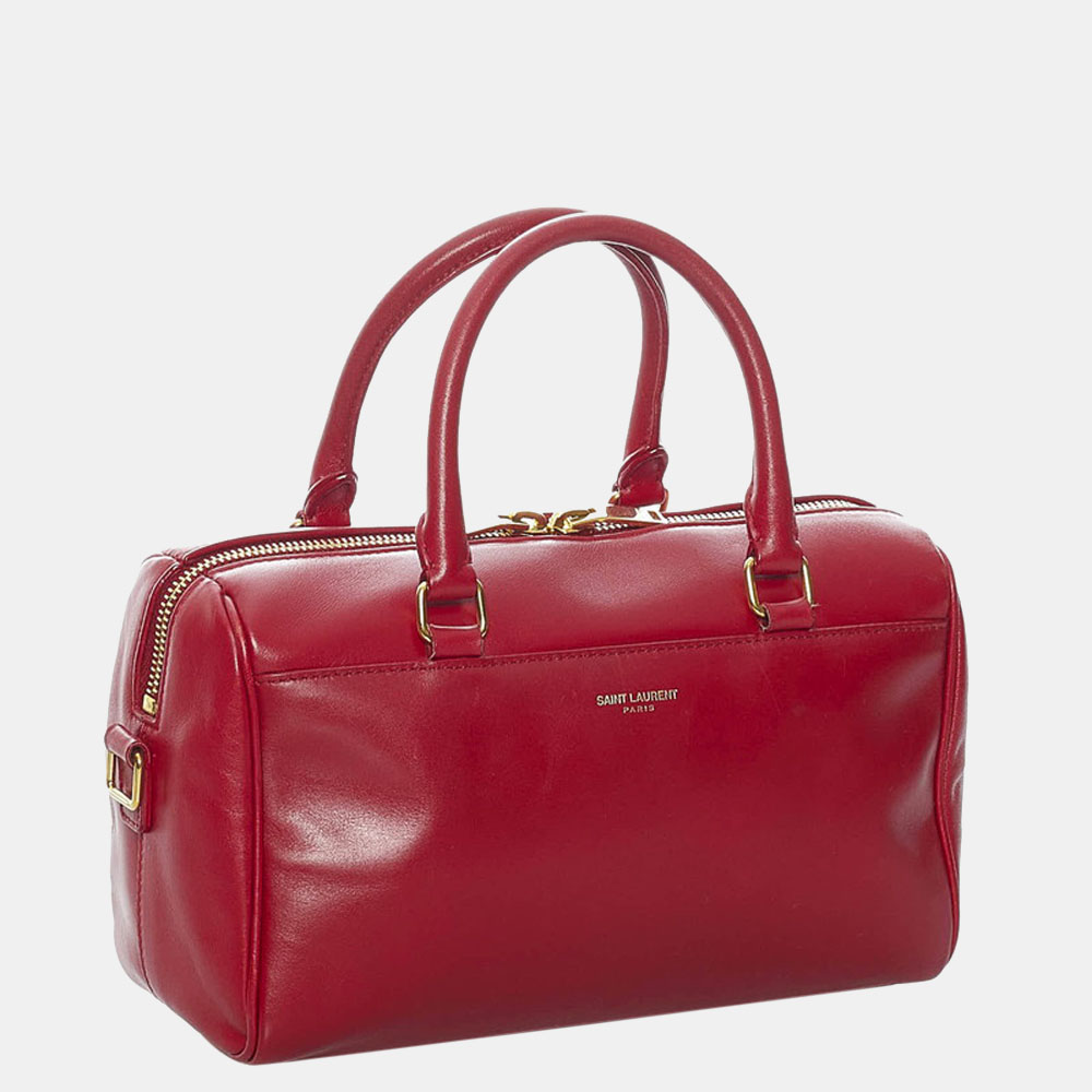 

Saint Laurent Paris Red Leather Classic Baby Duffel Bag