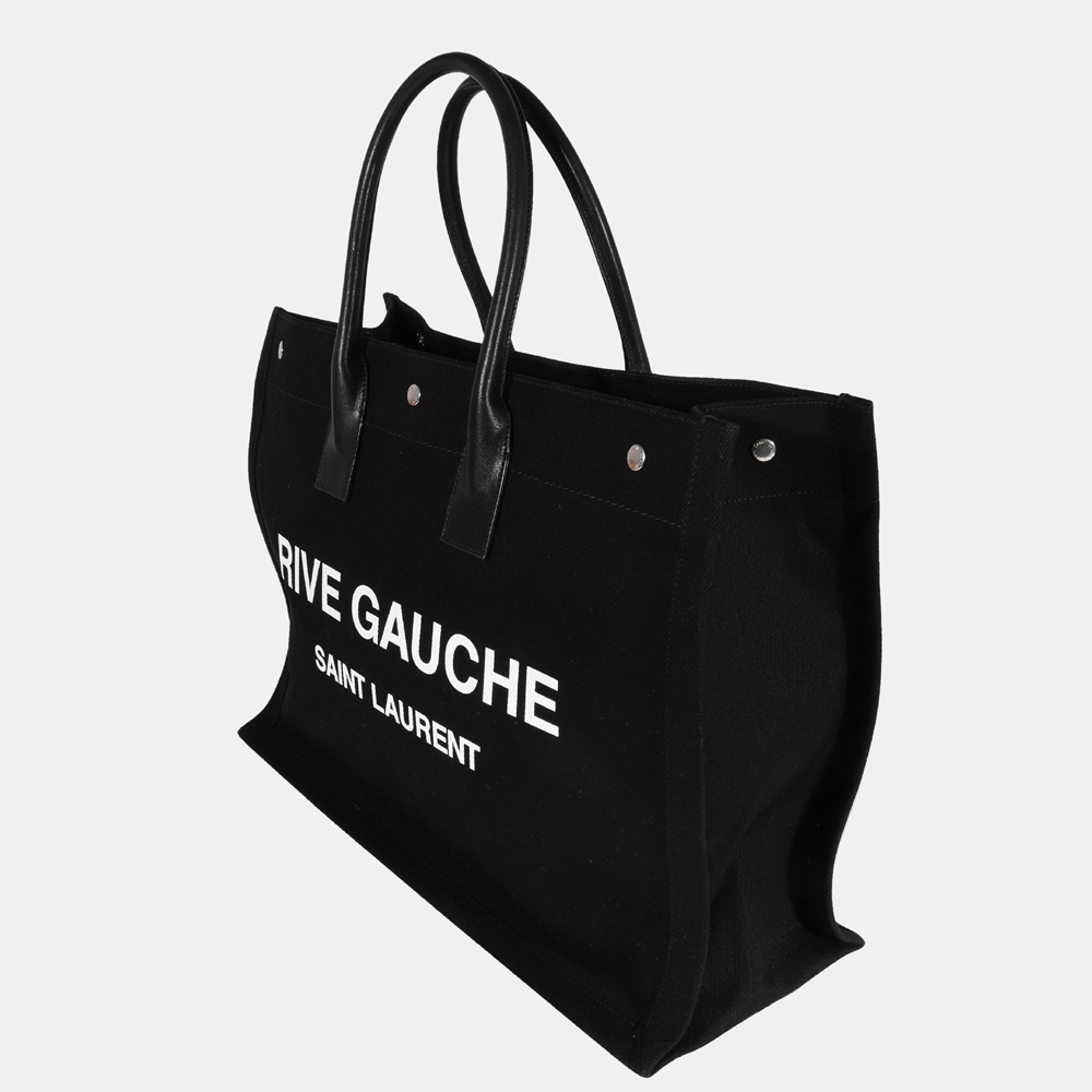 

Saint Laurent Black Canvas Noe Rive Gauche Tote Bag