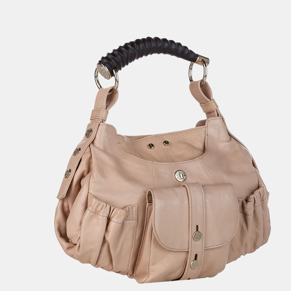 

Saint Laurent Paris Beige/Brown Mombasa Leather Shoulder Bag