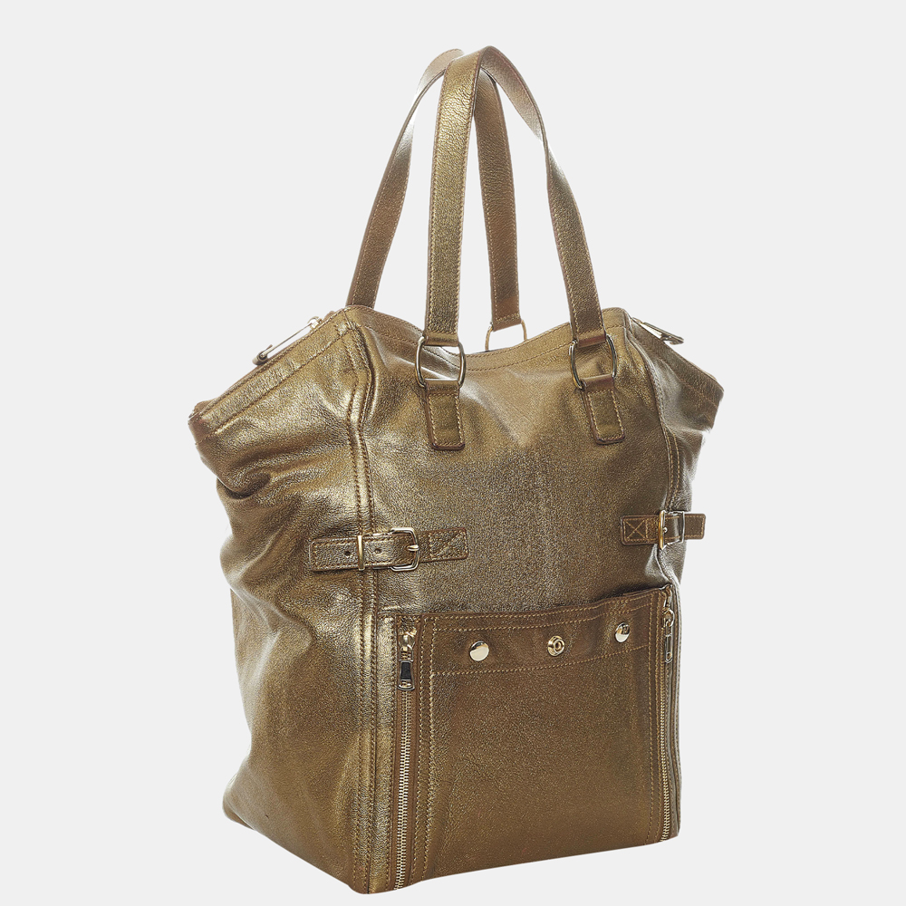 

Saint Laurent Paris Brown Downtown Leather Tote Bag