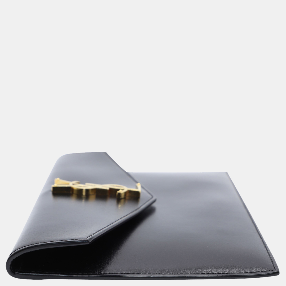 

Saint Laurent Black Leather Uptown Clutch Envelope