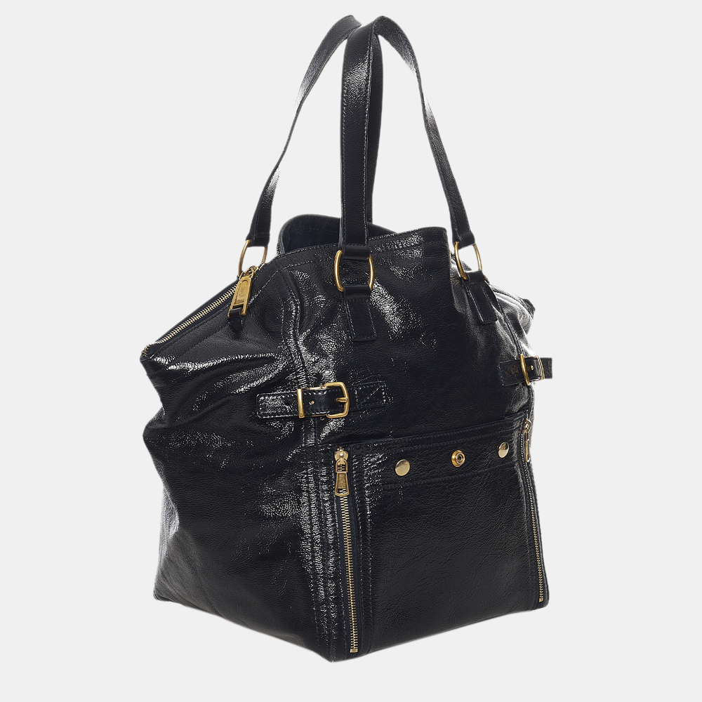 

Saint Laurent Paris Black Downtown Leather Tote Bag