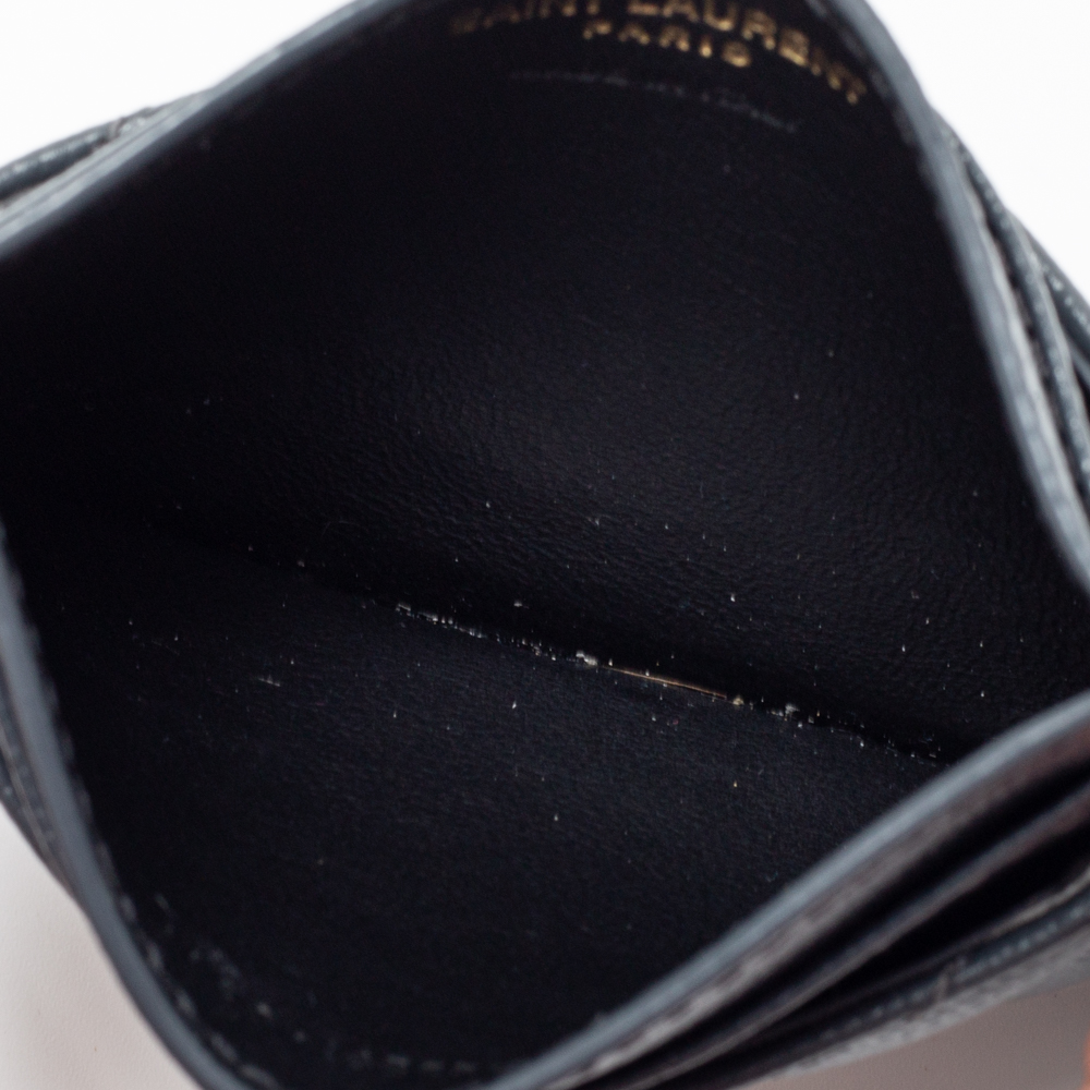 

Saint Laurent Black Monogram Leather Logo Card Holder