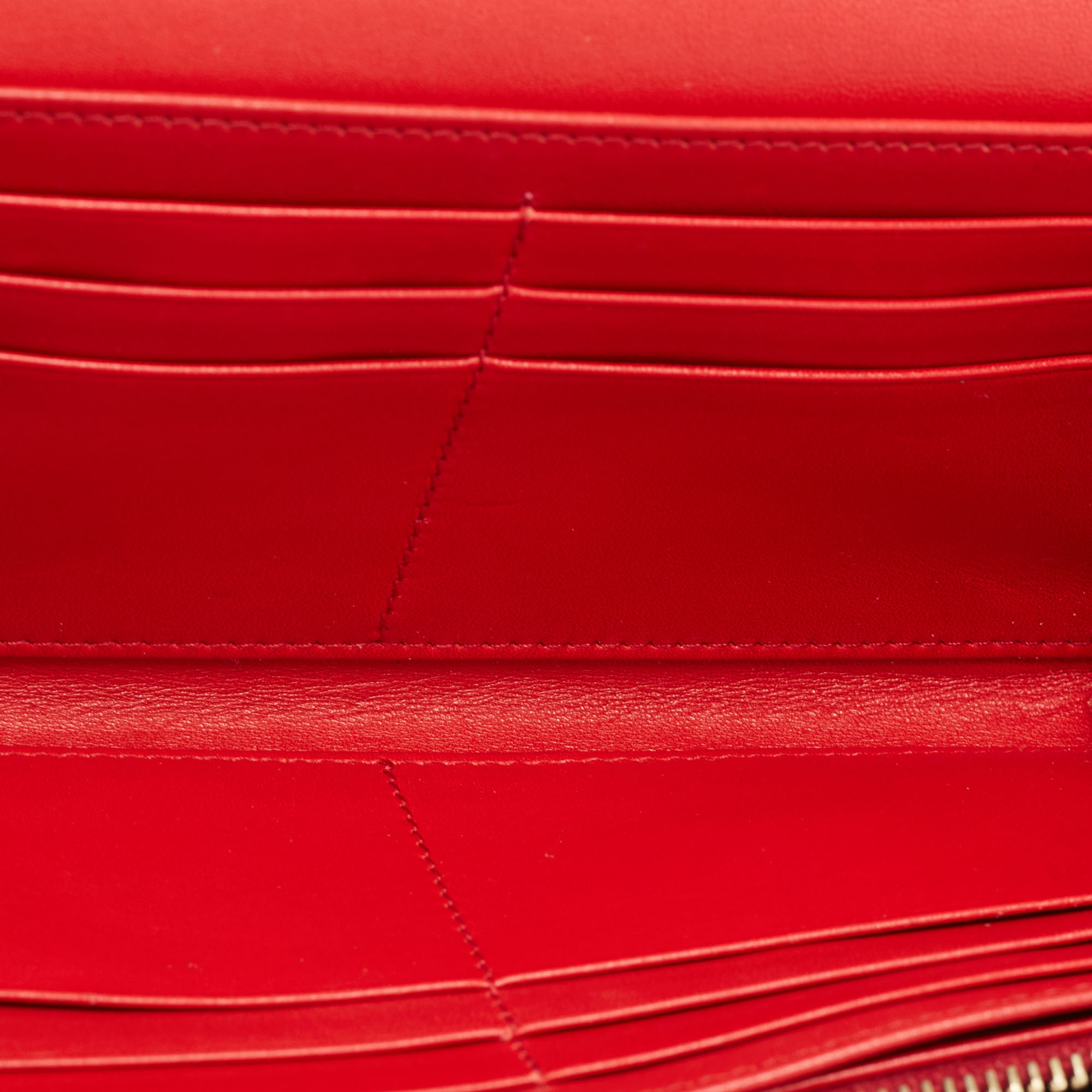 

Saint Laurent Red Patent Leather Continental Wallet