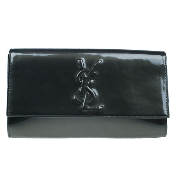 Pre Owned كلتش بغطاء إيف سانت لوران بيلا دي جور أخضر لامع