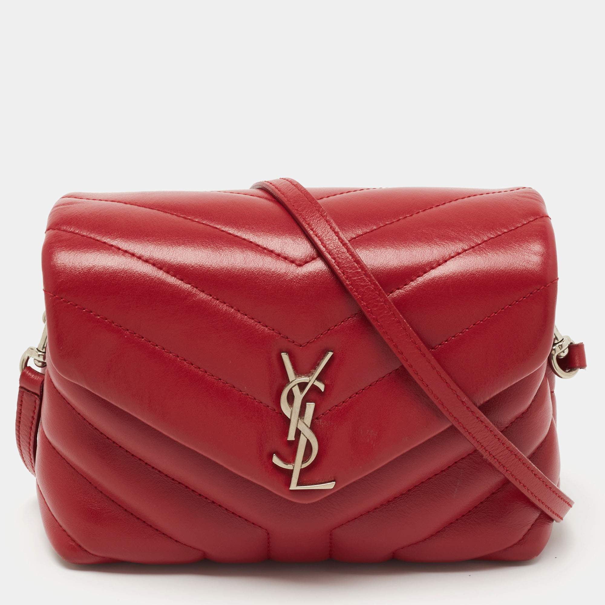 Red ysl loulou online bag