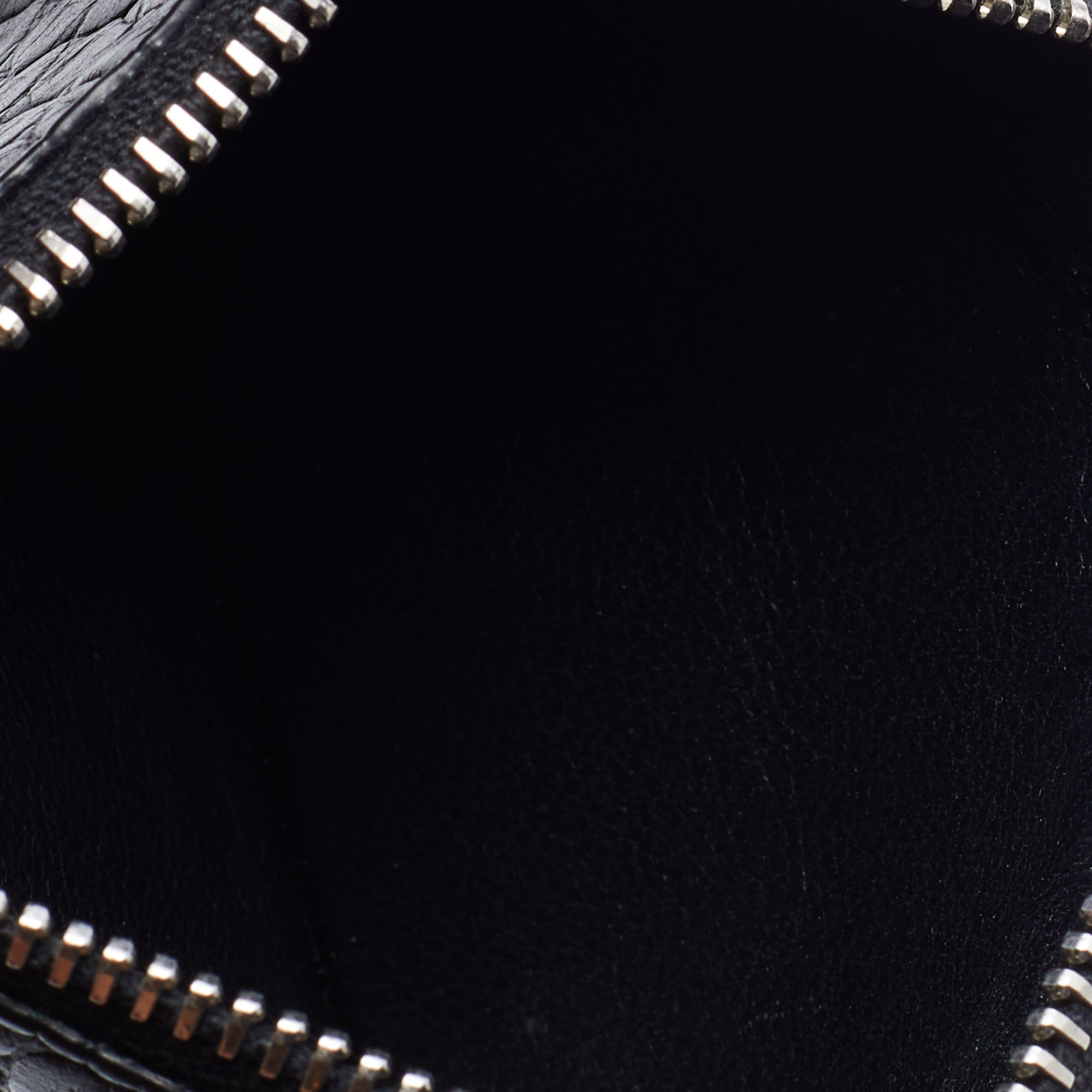 

Saint Laurent Black Croc Embossed Leather Zip Card Case