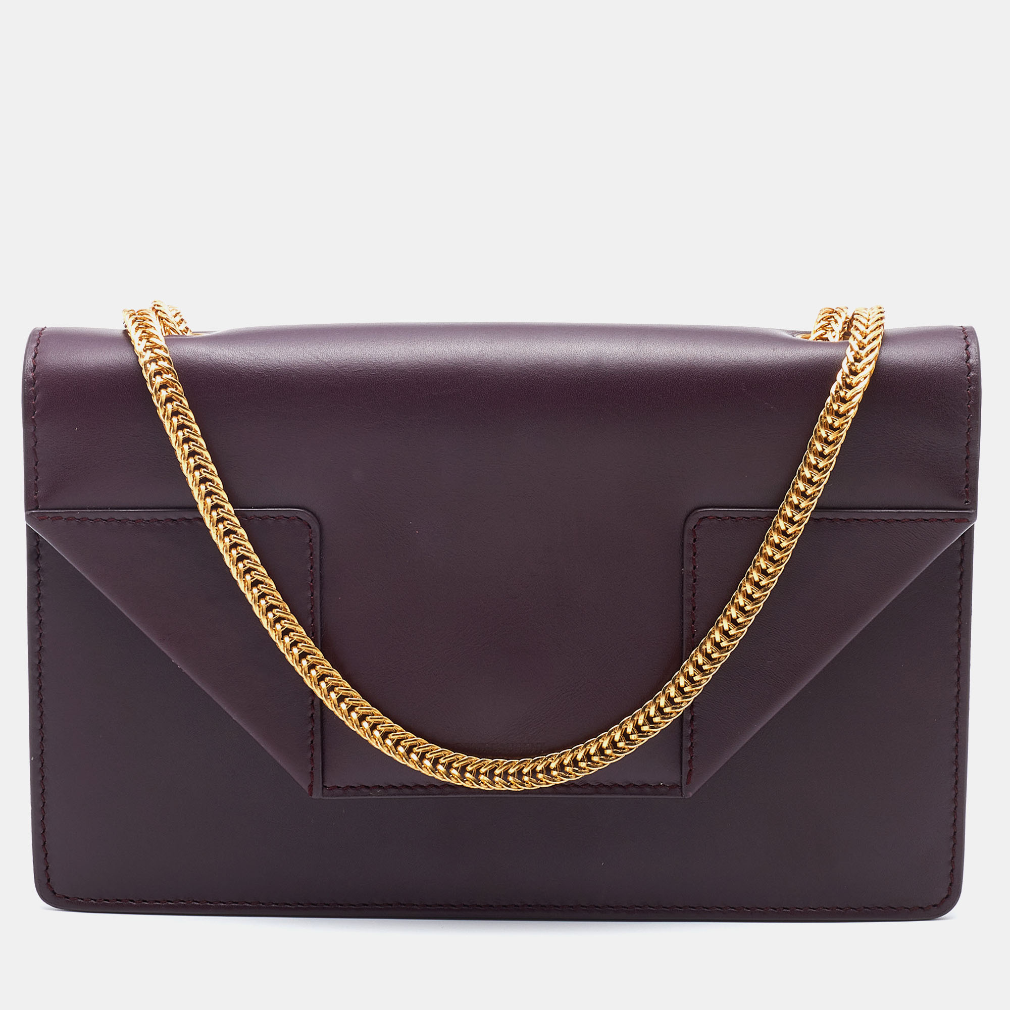 Pre-owned Saint Laurent Burgundy Leather Betty Chain Shoulder Bag
