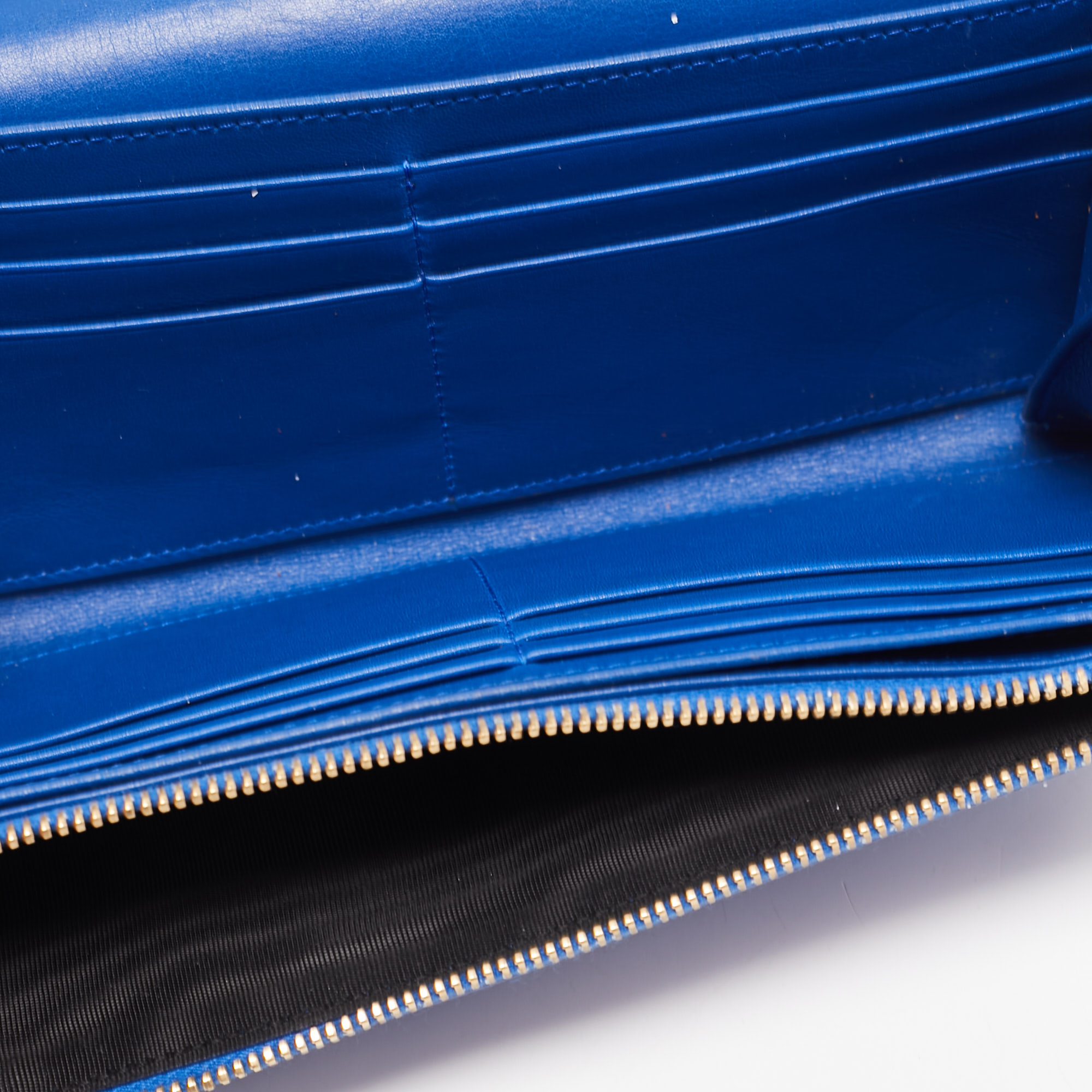 

Saint Laurent Blue Leather Y-Ligne Flap Continental Wallet