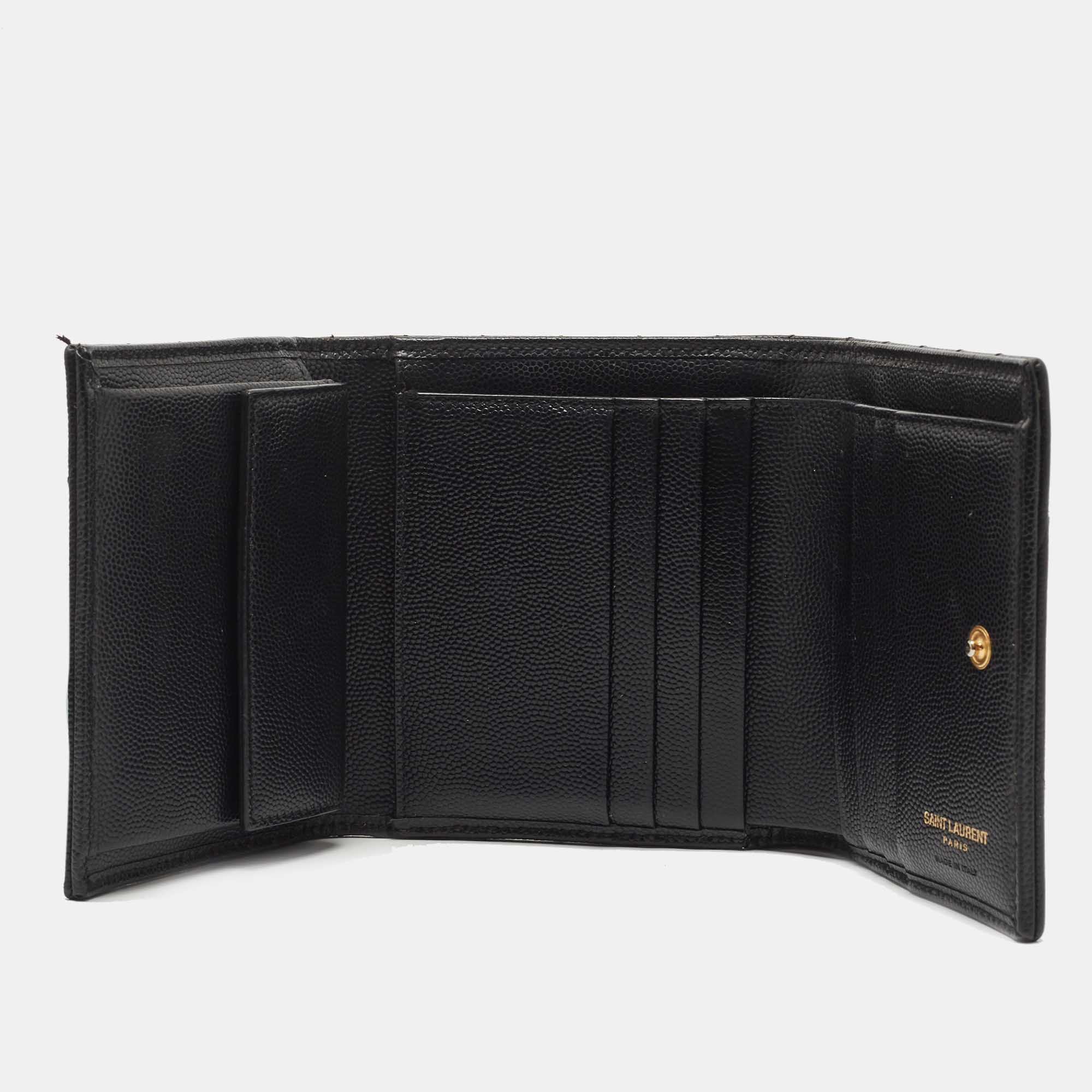 

Saint Laurent Black Monogram Trifold Wallet