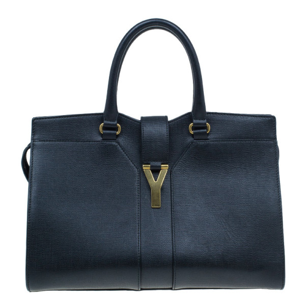 Pre Owned حقيبة سانت لوران جلد أسود وسط كاباس شي