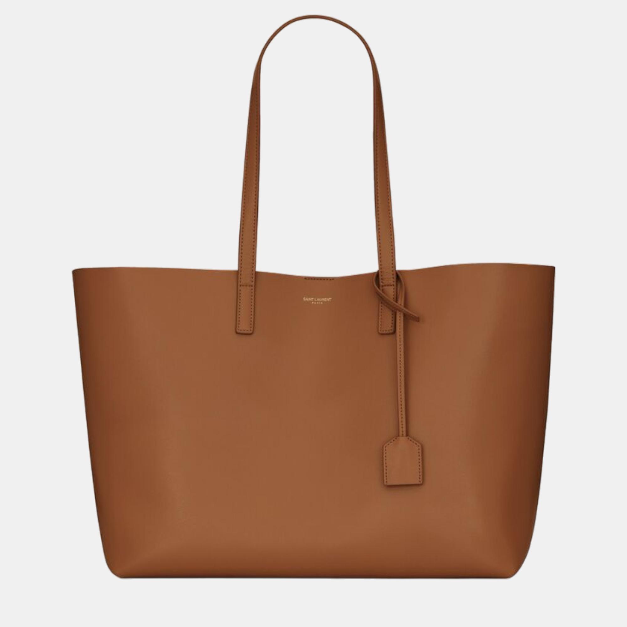 

SHOPPING BAG SAINT LAURENT E/W IN SUPPLE LEATHER, Brown