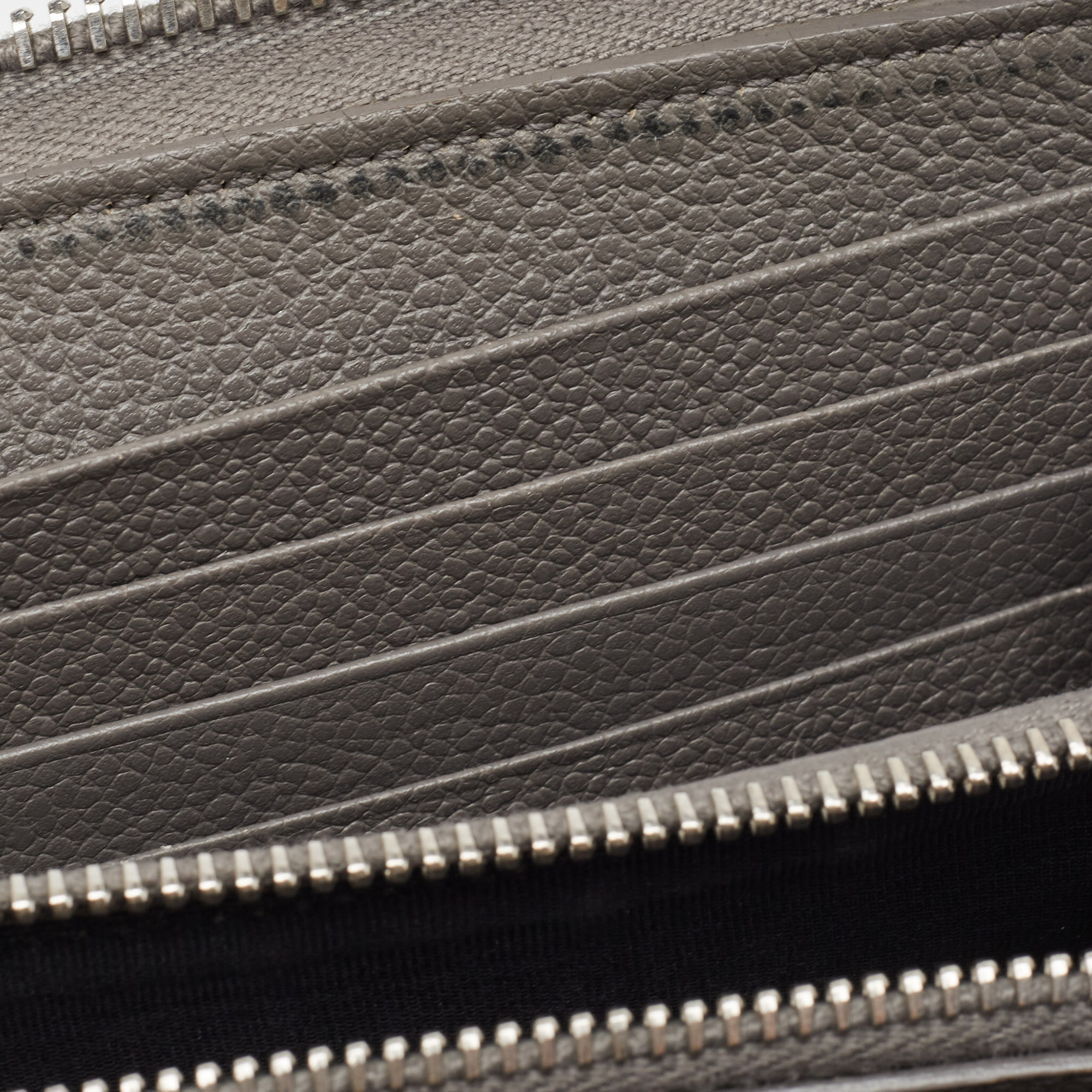

Saint Laurent Grey Leather Zip Around Continental Wallet