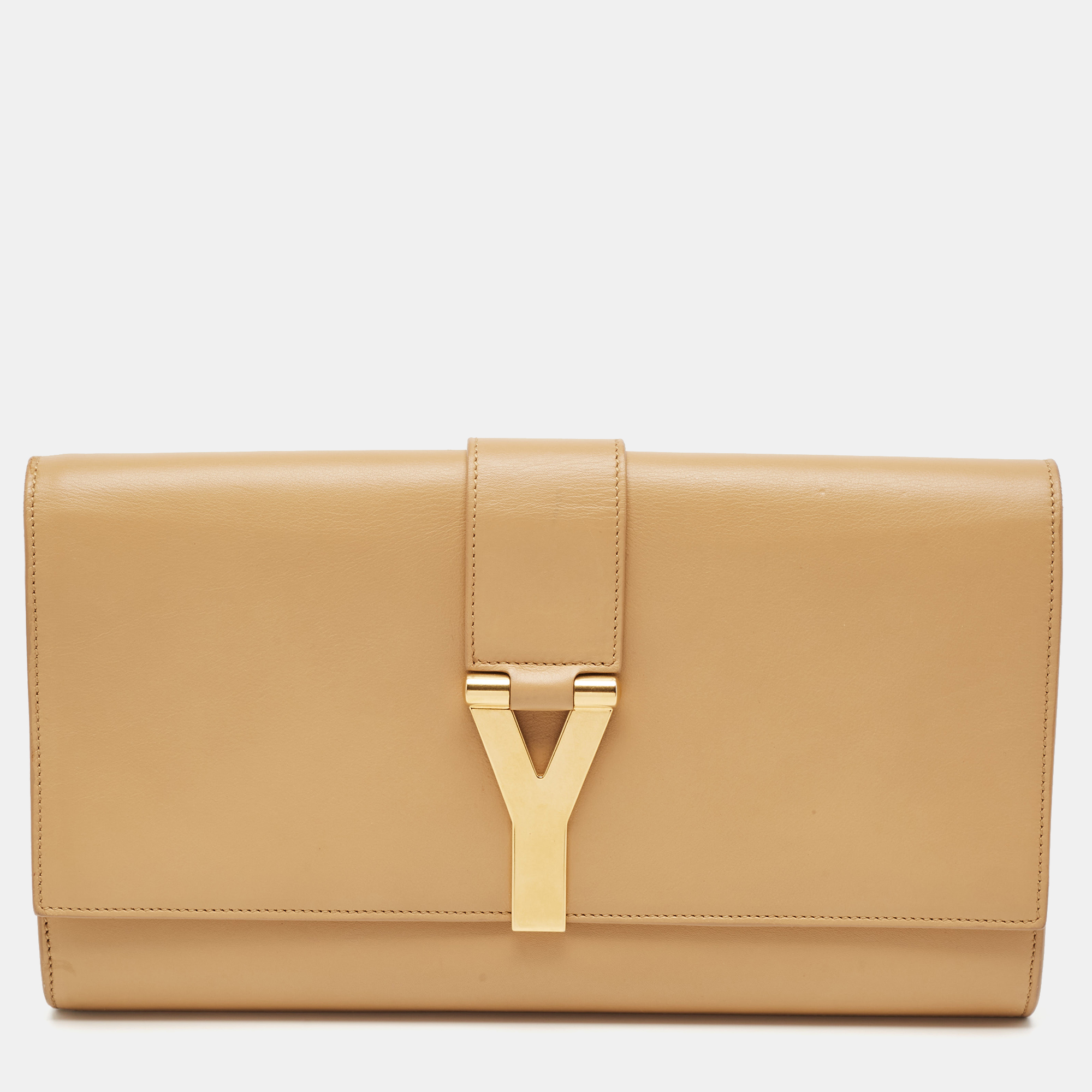 Saint Laurent Beige Leather Y-Ligne Clutch Saint Laurent Paris | The ...