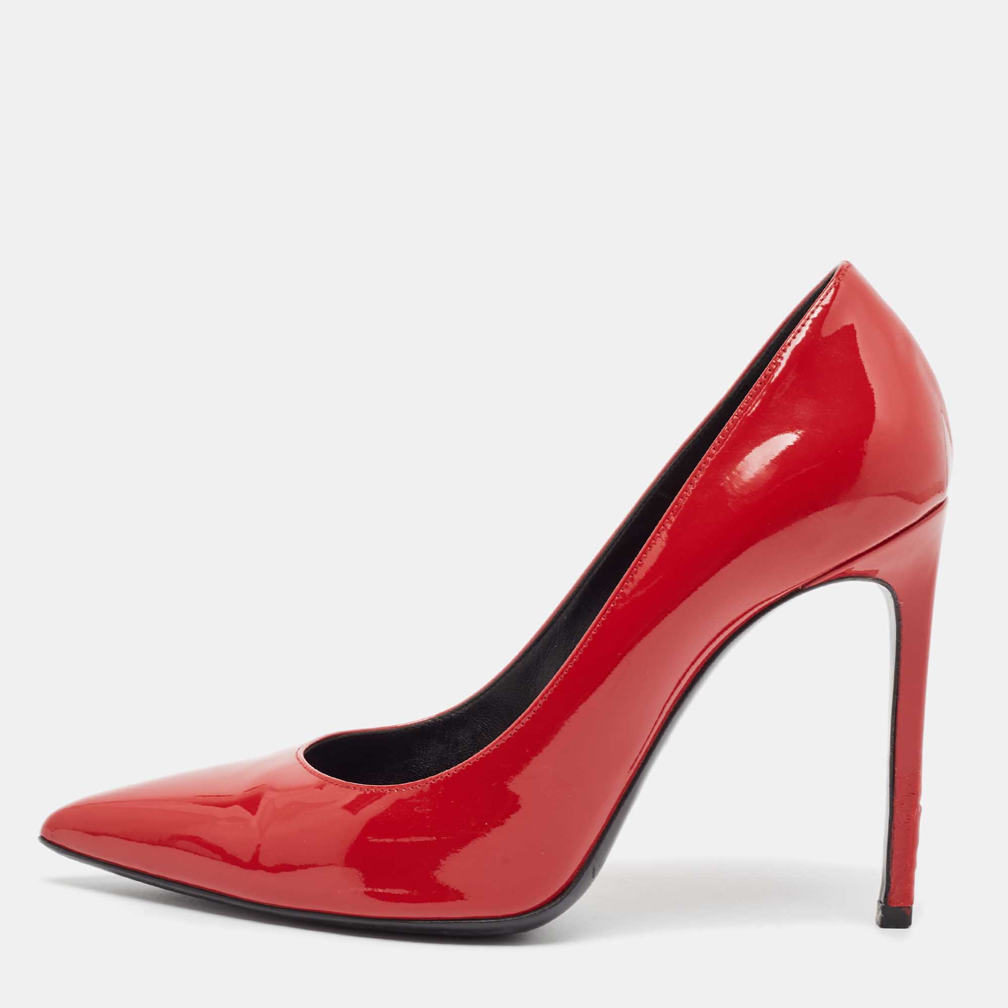 

Saint Laurent Red Patent Leather Anja Pumps Size