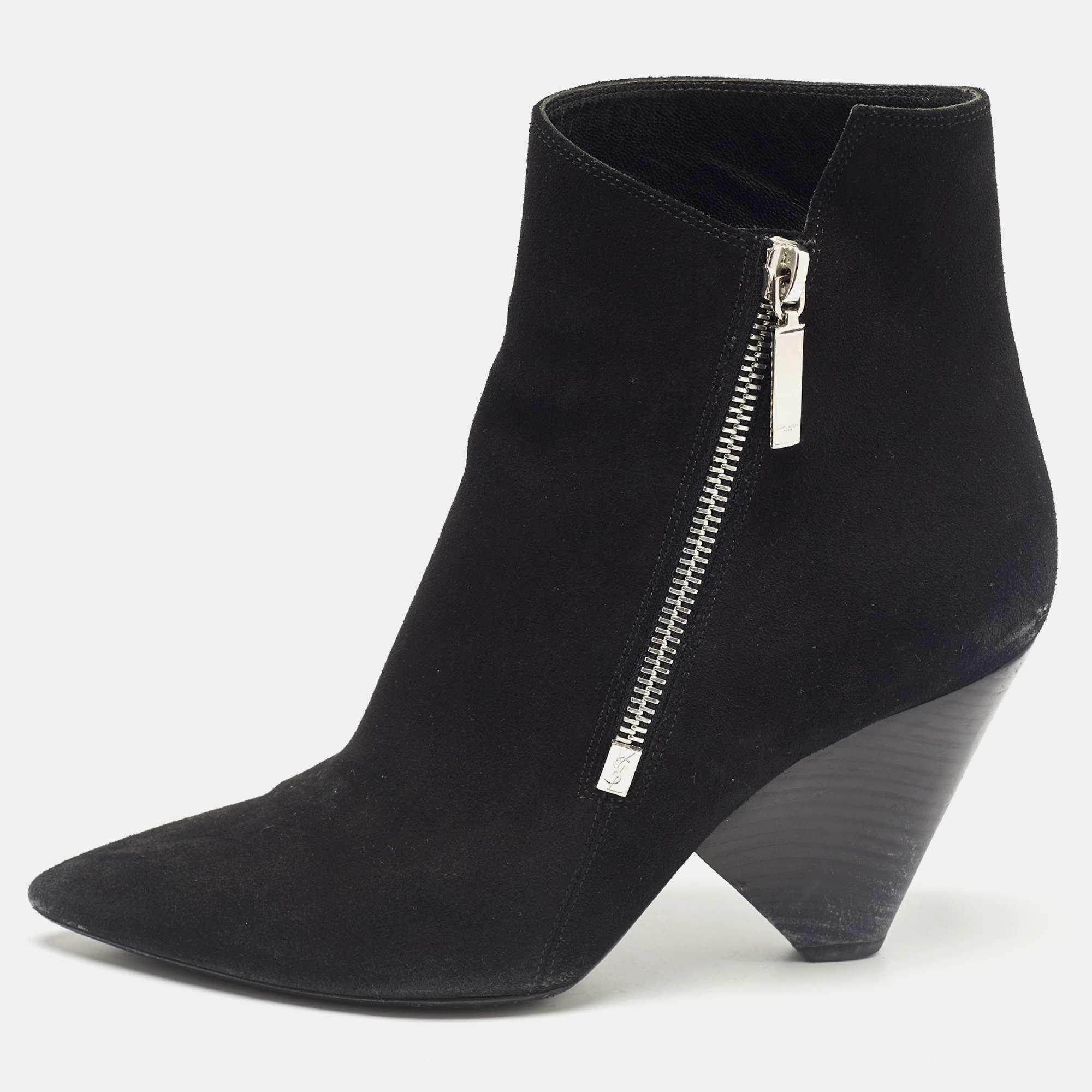 

Saint Laurent Black Suede Ankle Length Boots Size