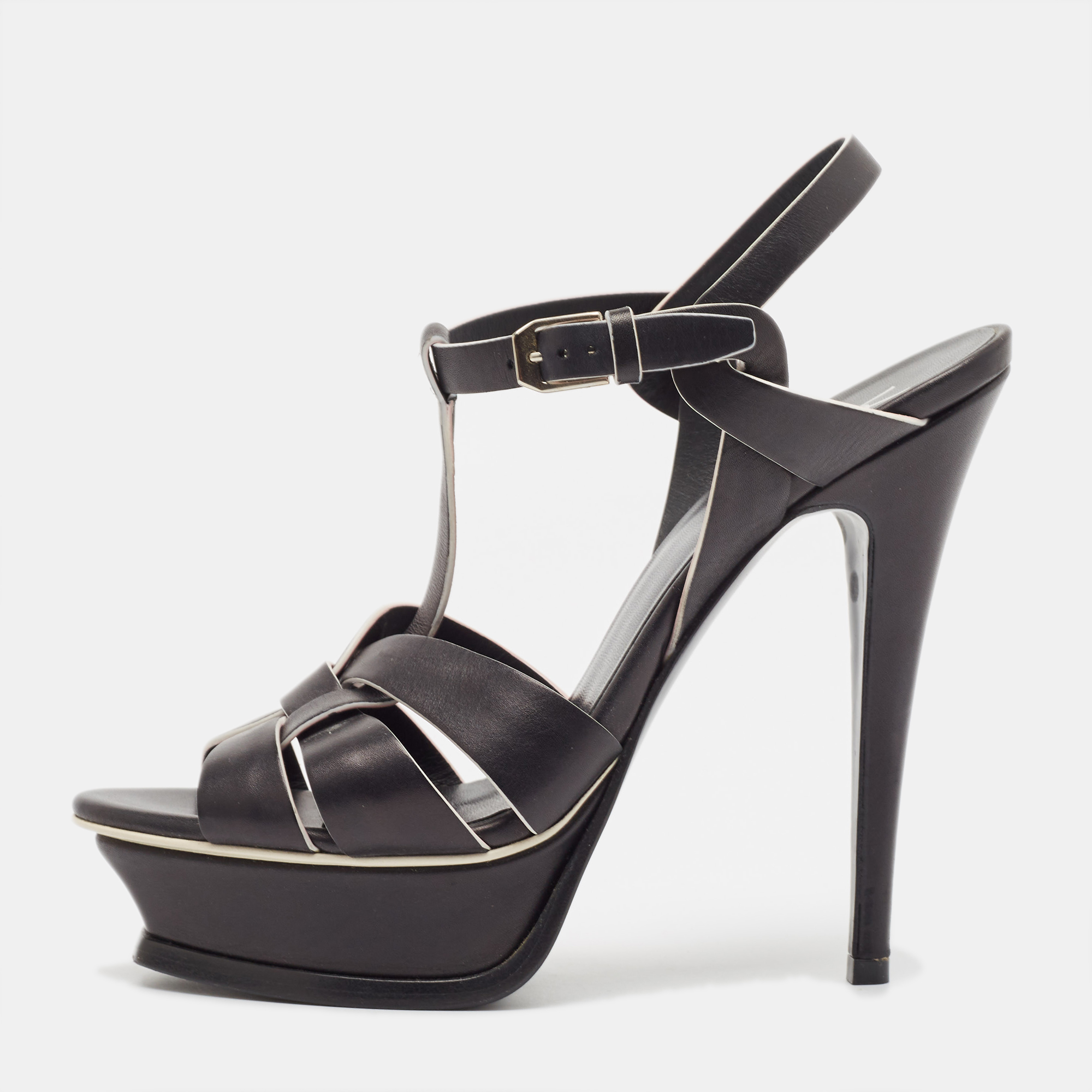 

Saint Laurent Black Leather Tribute Sandals Size