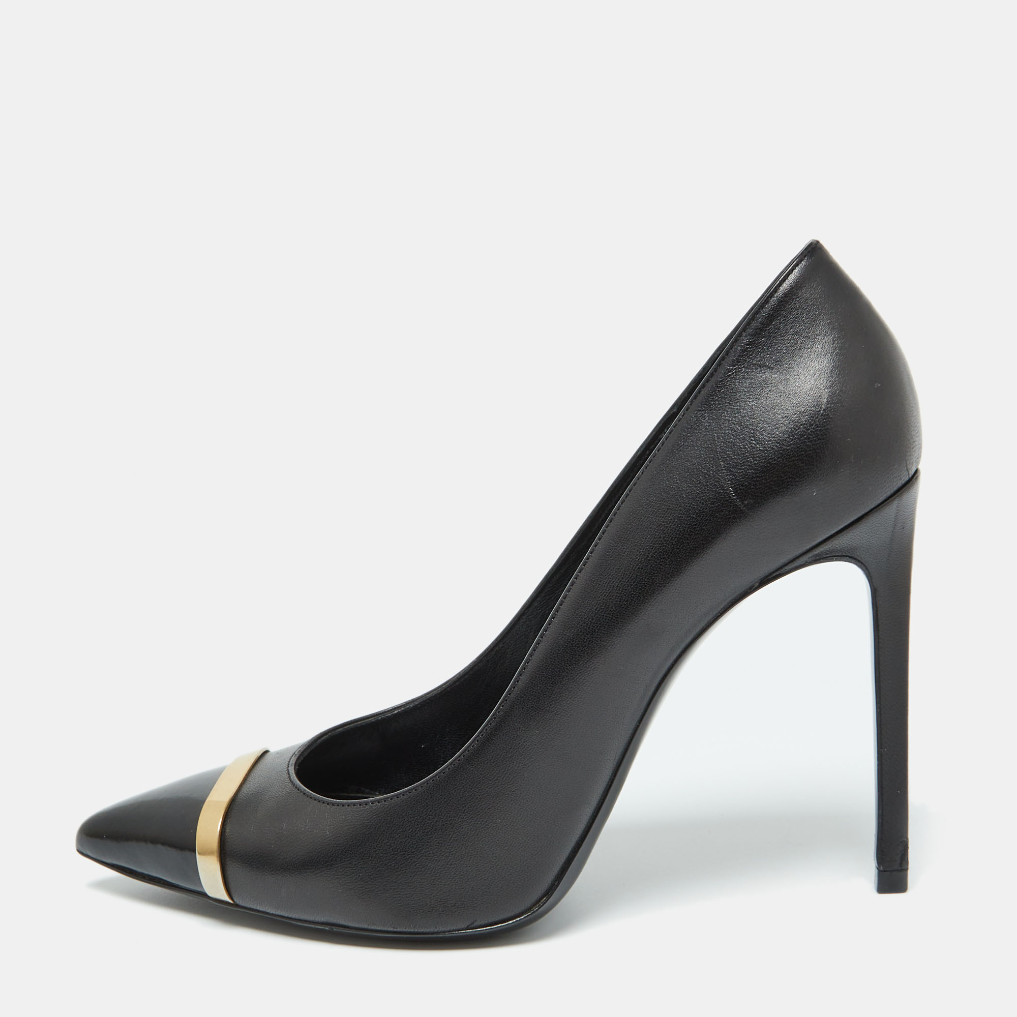 

Saint Laurent Black Leather Escarpin Pointed Toe Pumps Size