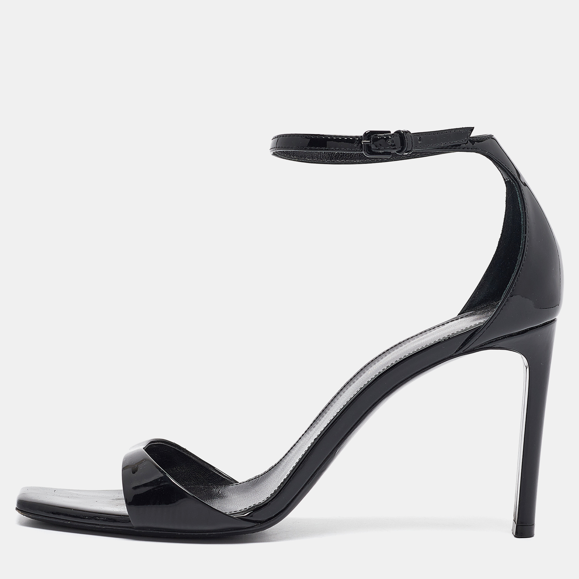 

Saint Laurent Black Patent Leather Jane Ankle Strap Sandals Size