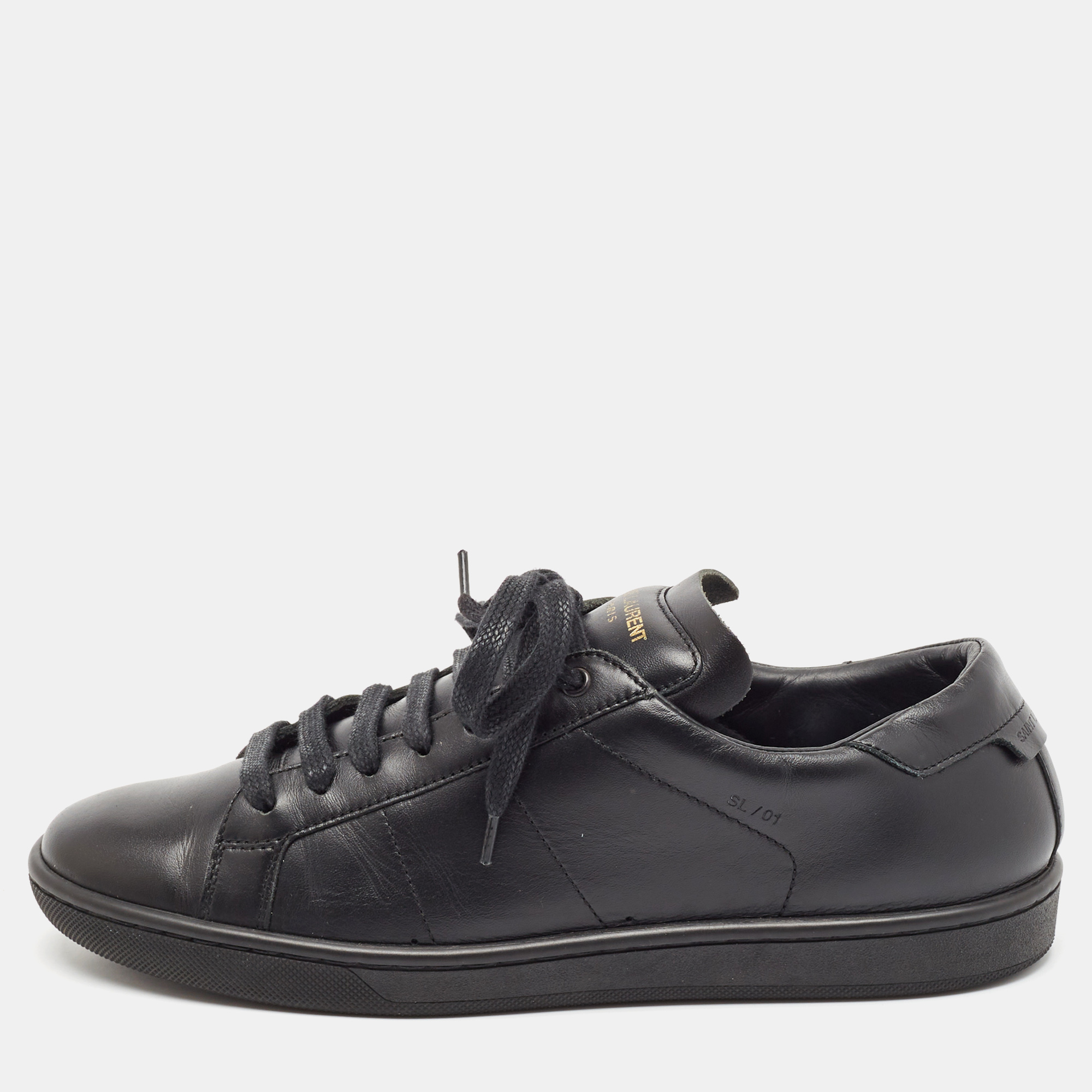 

Saint Laurent Black Leather Wolly Sneakers Size