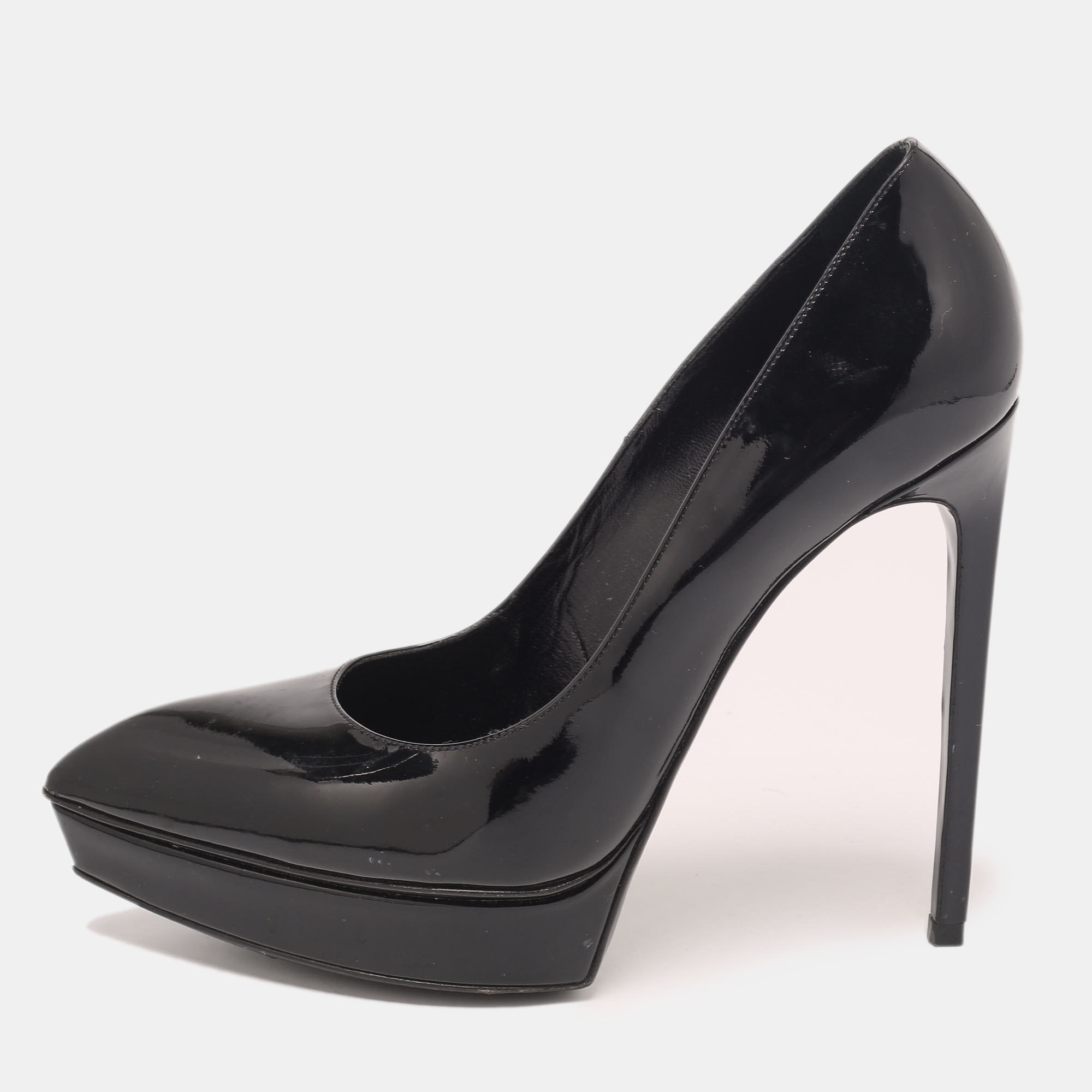 

Saint Laurent Black Patent Leather Platform Pumps Size