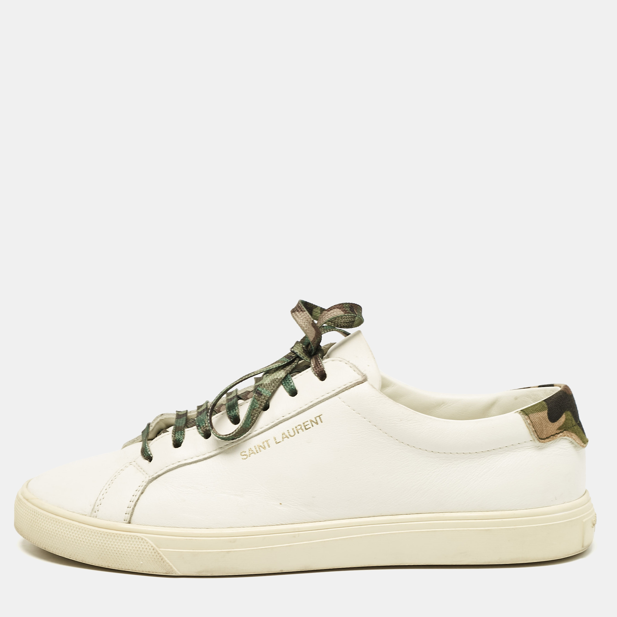 

Saint Laurent White Leather Court Classic Sneakers Size