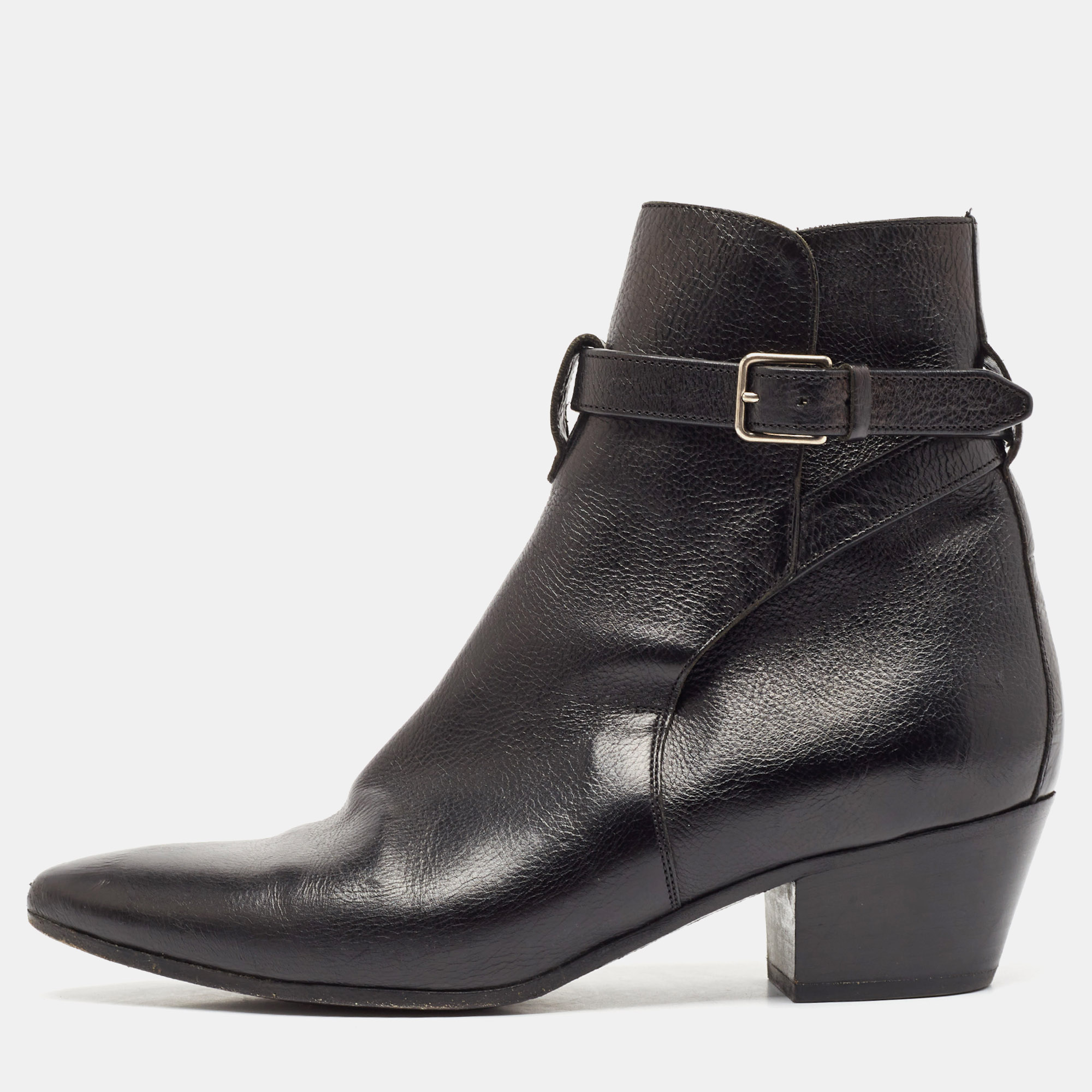 

Saint Laurent Black Leather Ankle Length Boots Size