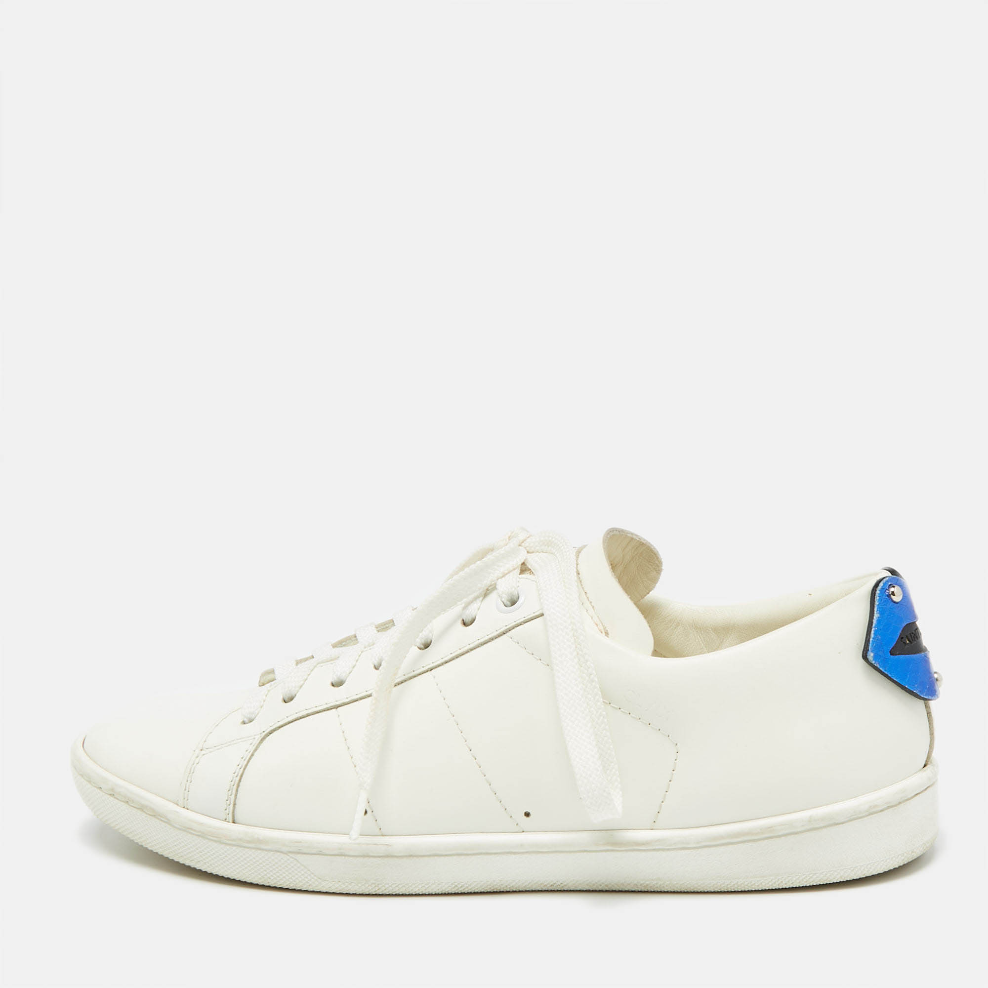 

Saint Laurent White Leather Court Classic Sneakers Size