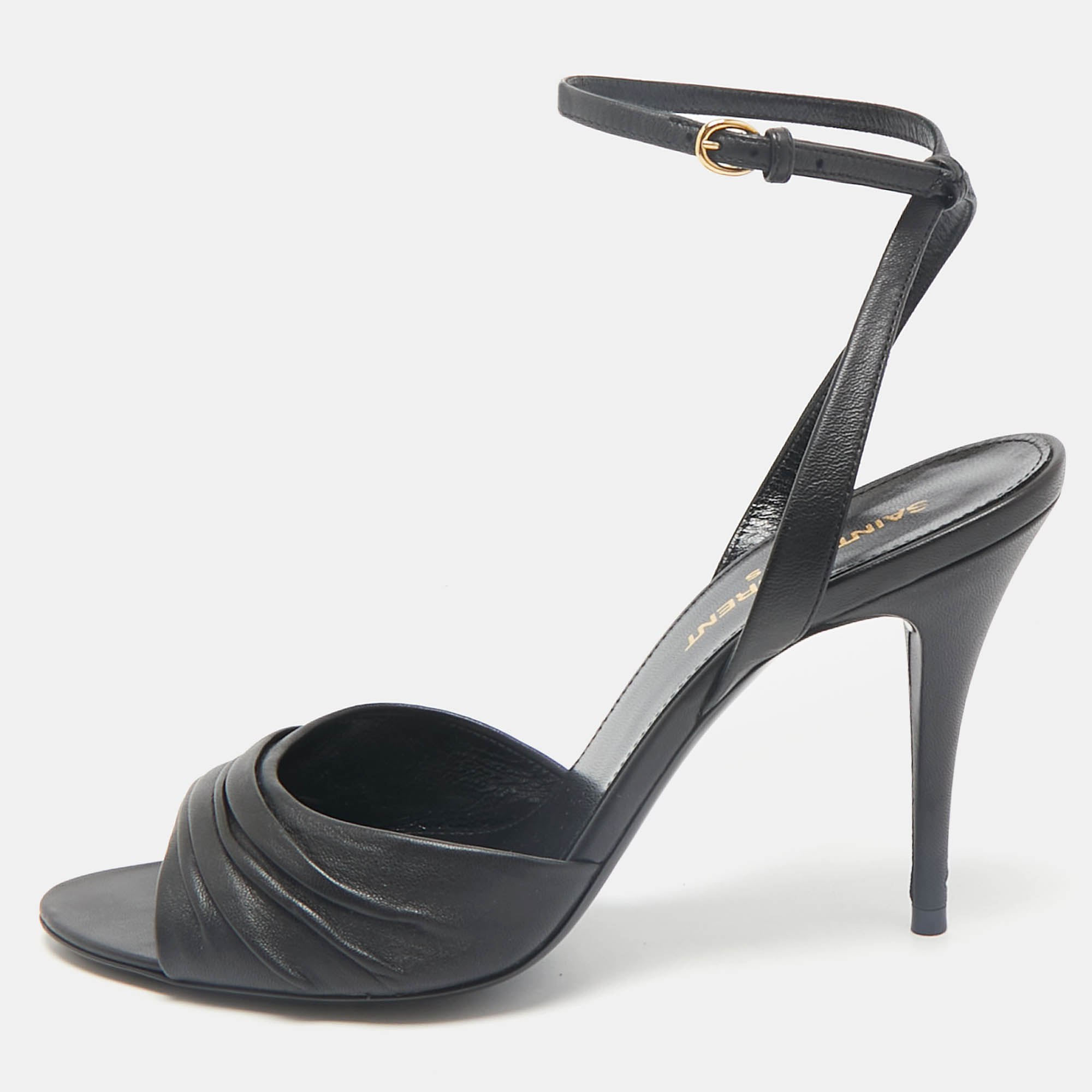 

Saint Laurent Black Leather Indya Sandals Size