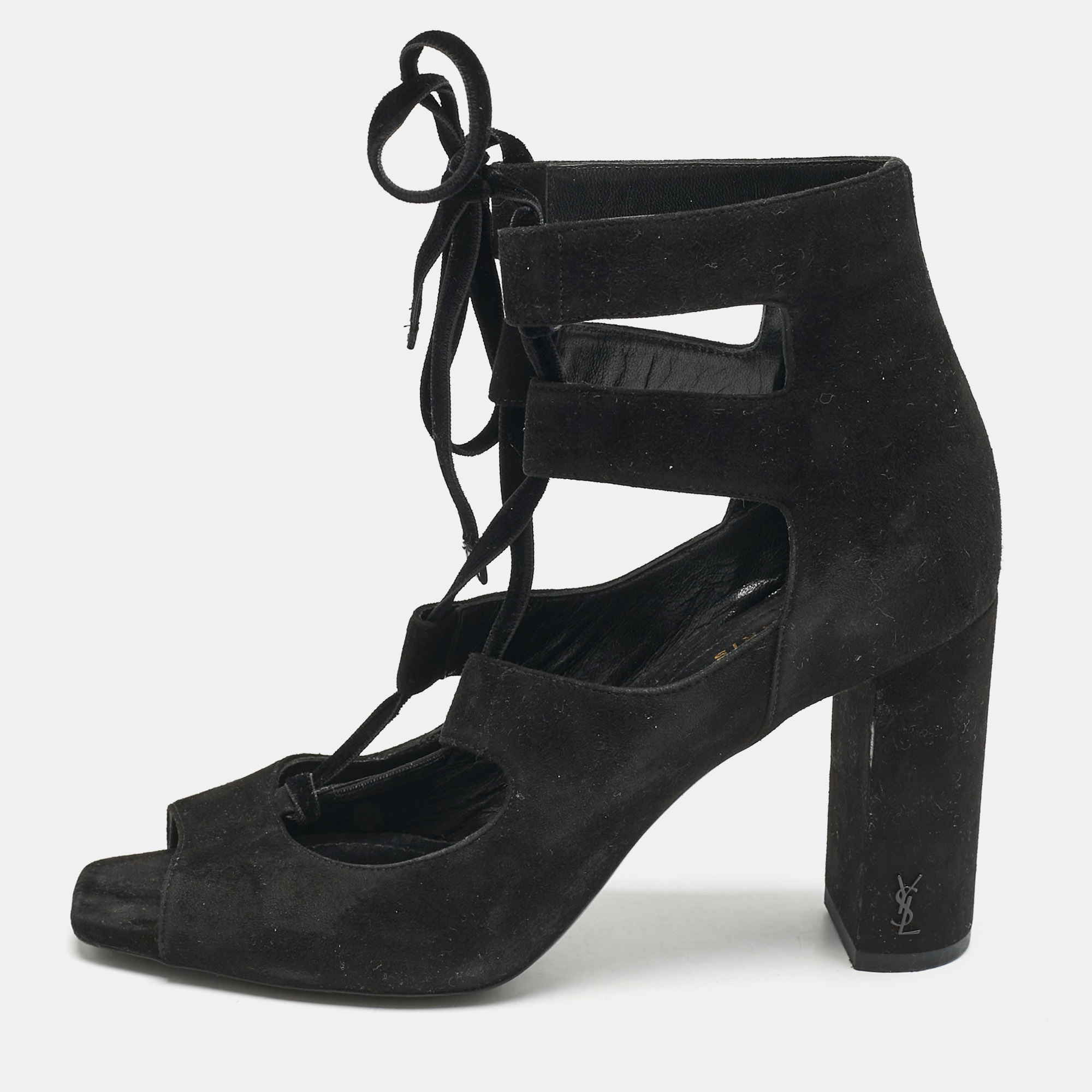 

Saint Laurent Black Suede and Velvet Loulou Sandals Size