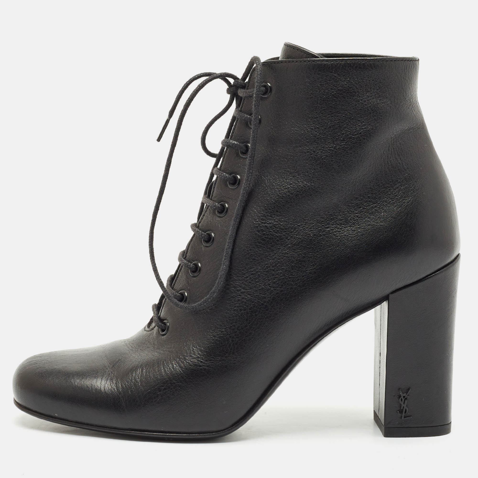 

Saint Laurent Black Leather Ankle Length Boots Size